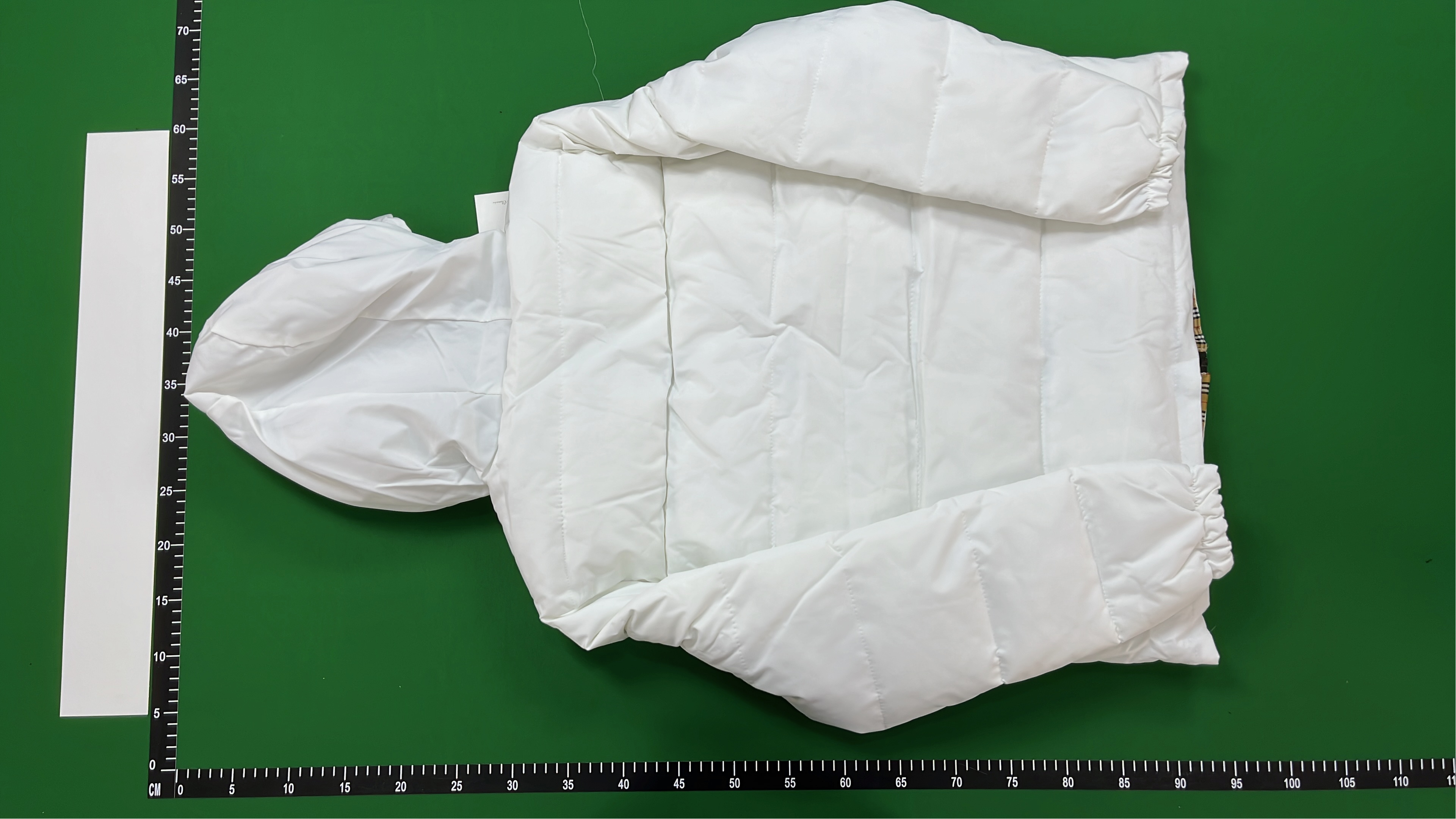 Reversible Plaid Down Jacket with Embroidery