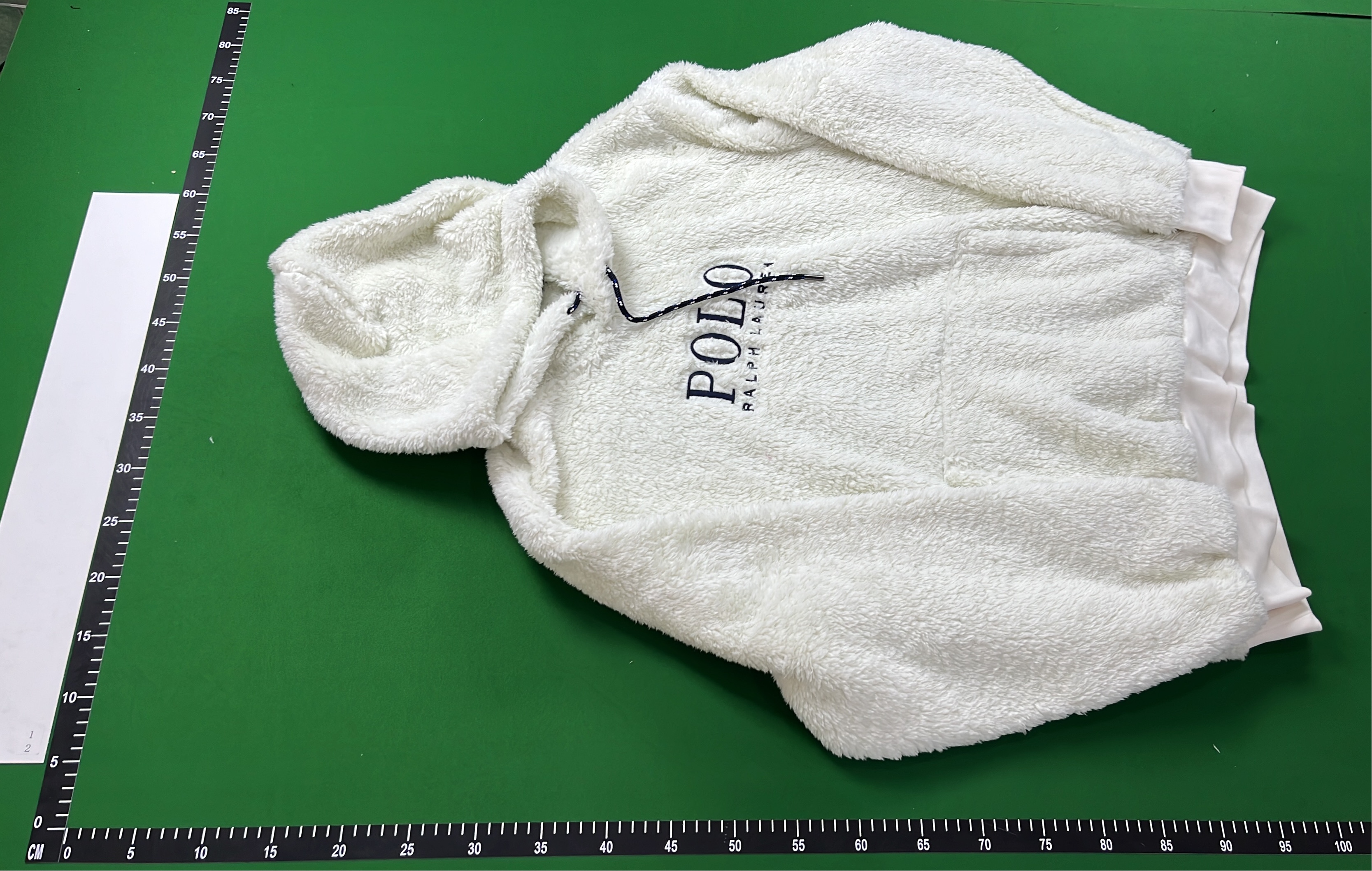White Fuzzy Hoodie Polo Ralph Lauren Logo Sweatshirt