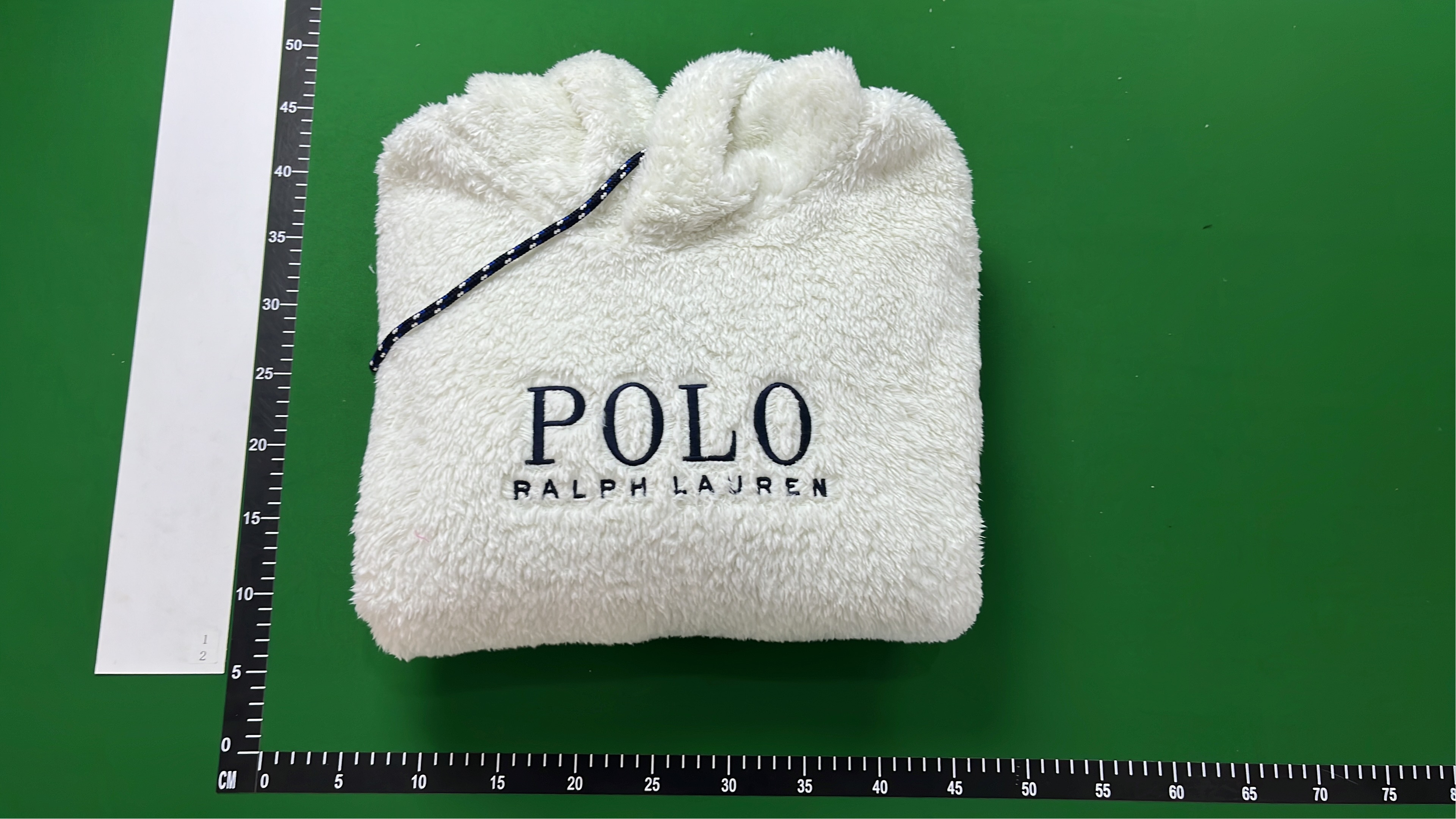 White Fuzzy Hoodie Polo Ralph Lauren Logo Sweatshirt