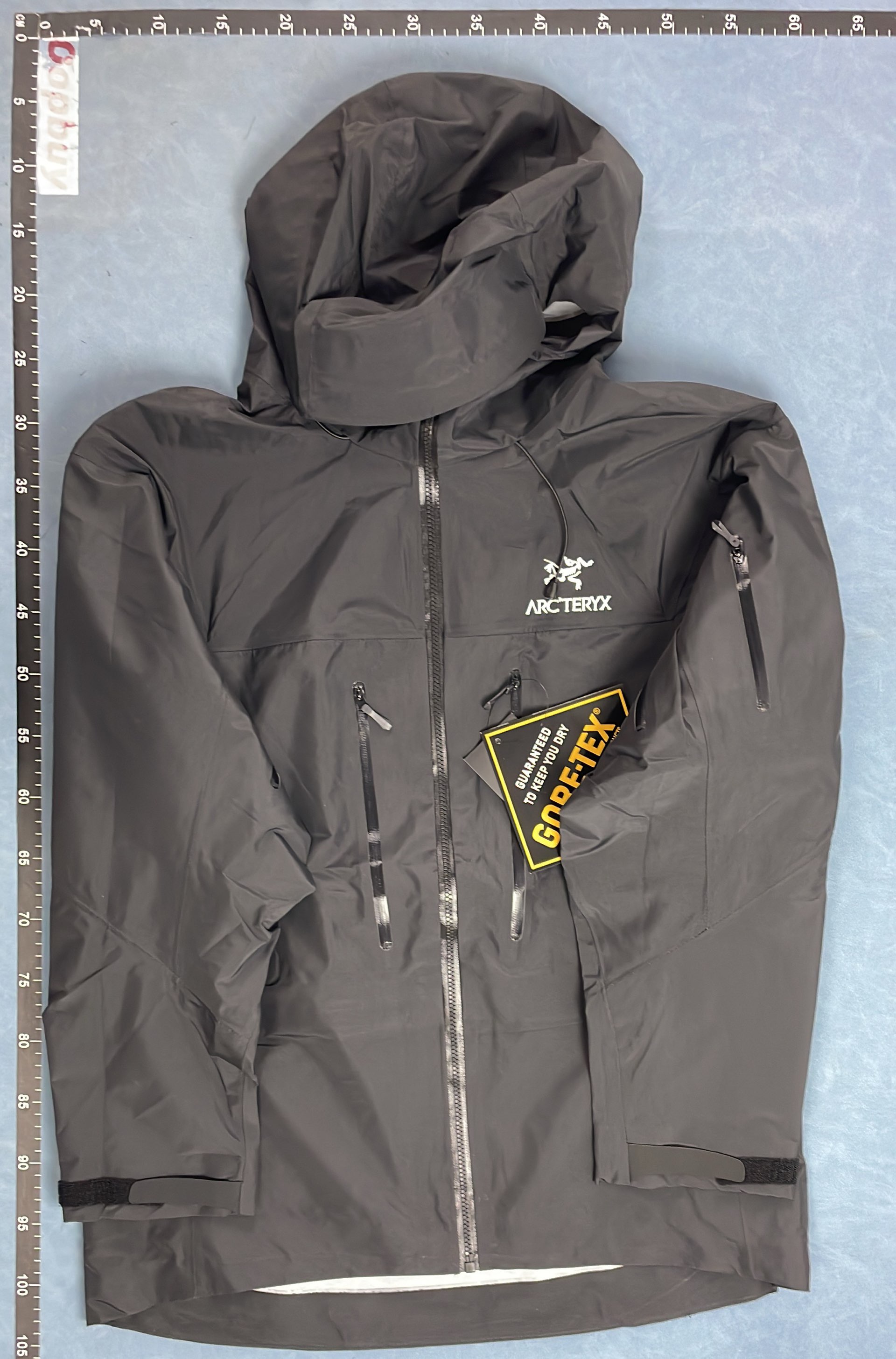 Men's Waterproof Hiking Jacket with Hood and Zippered Pockets
