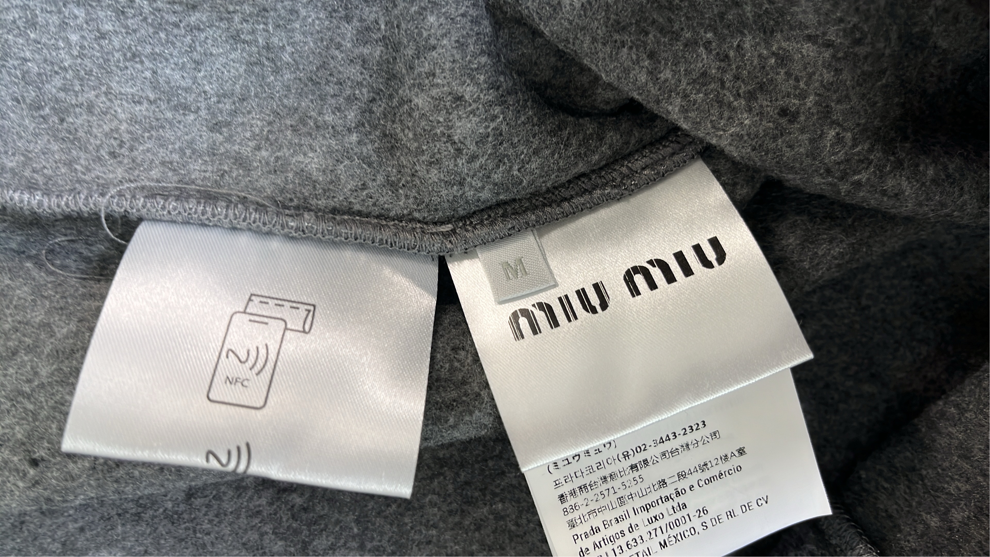 Miu Miu Gray Fleece Vest with Zipper and Logo
