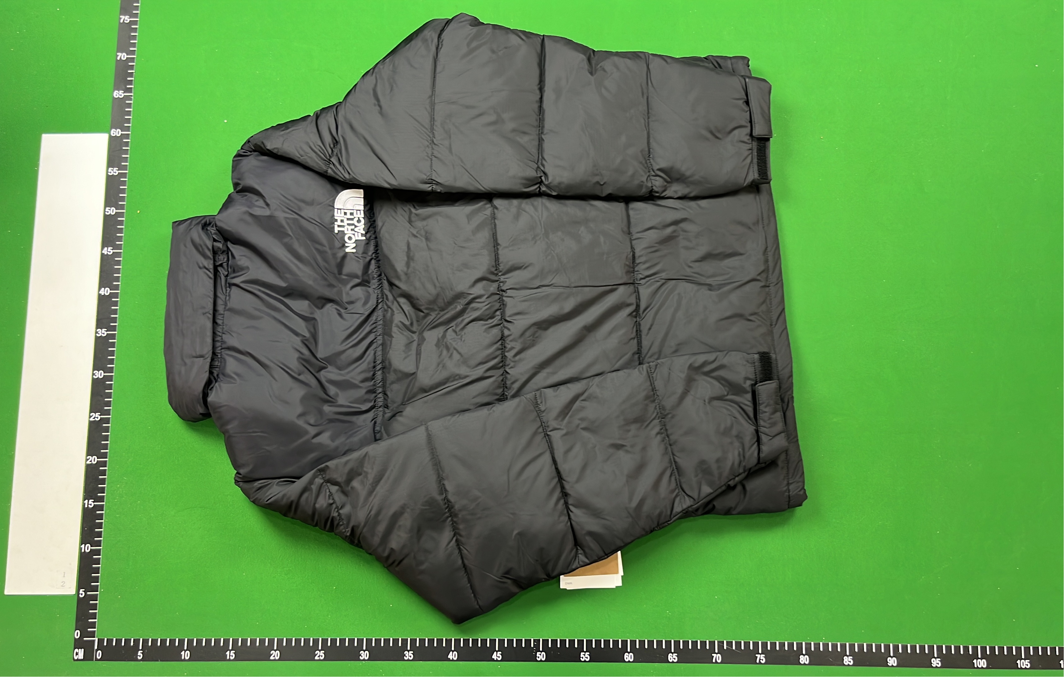 The North Face White Puffer Jacket with Black Panel