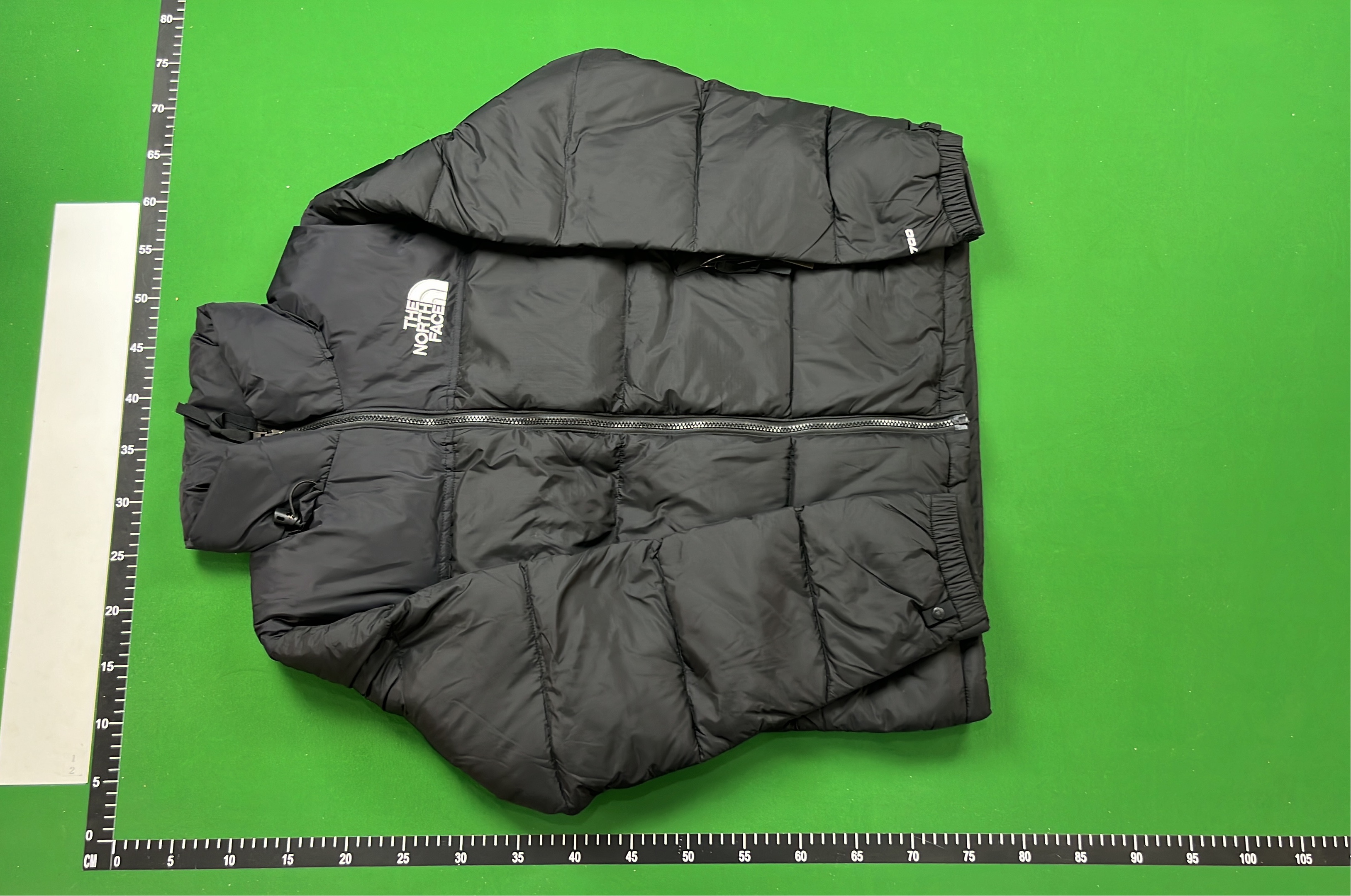 The North Face White Puffer Jacket with Black Panel