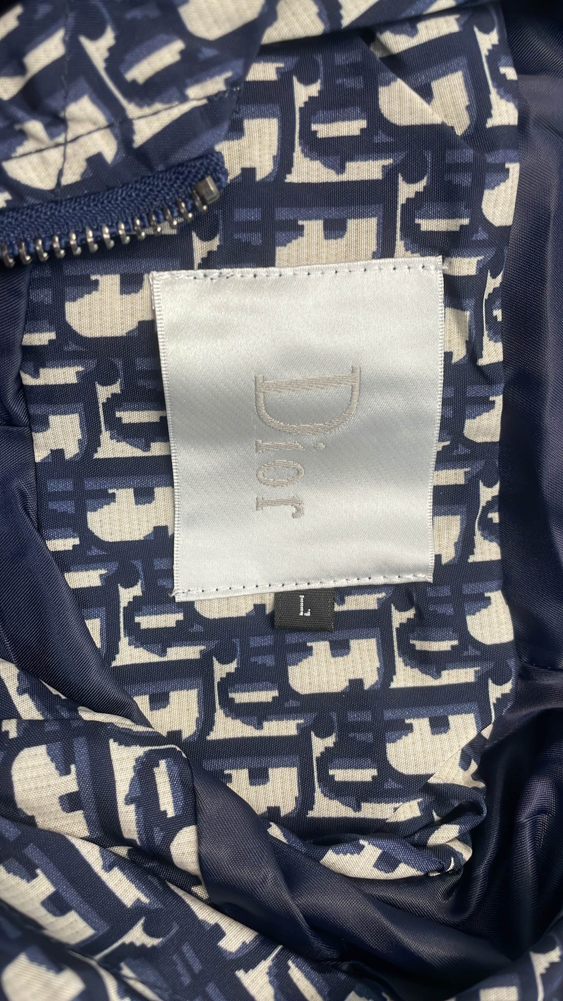 Dior White Bomber Jacket with Logo Stripe Design