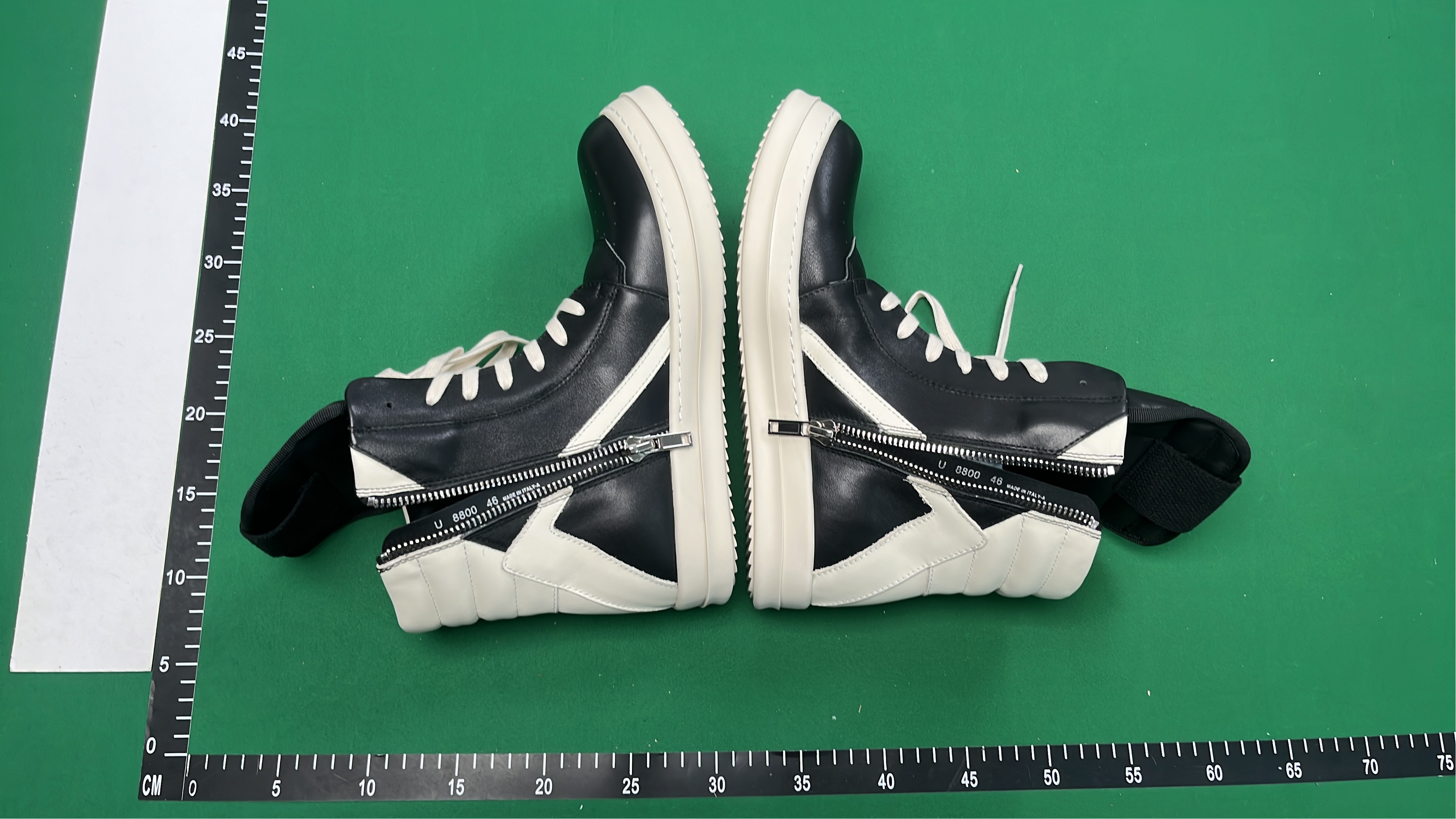 Balmain Black and Beige High-Top Sneakers with Wedge Heel