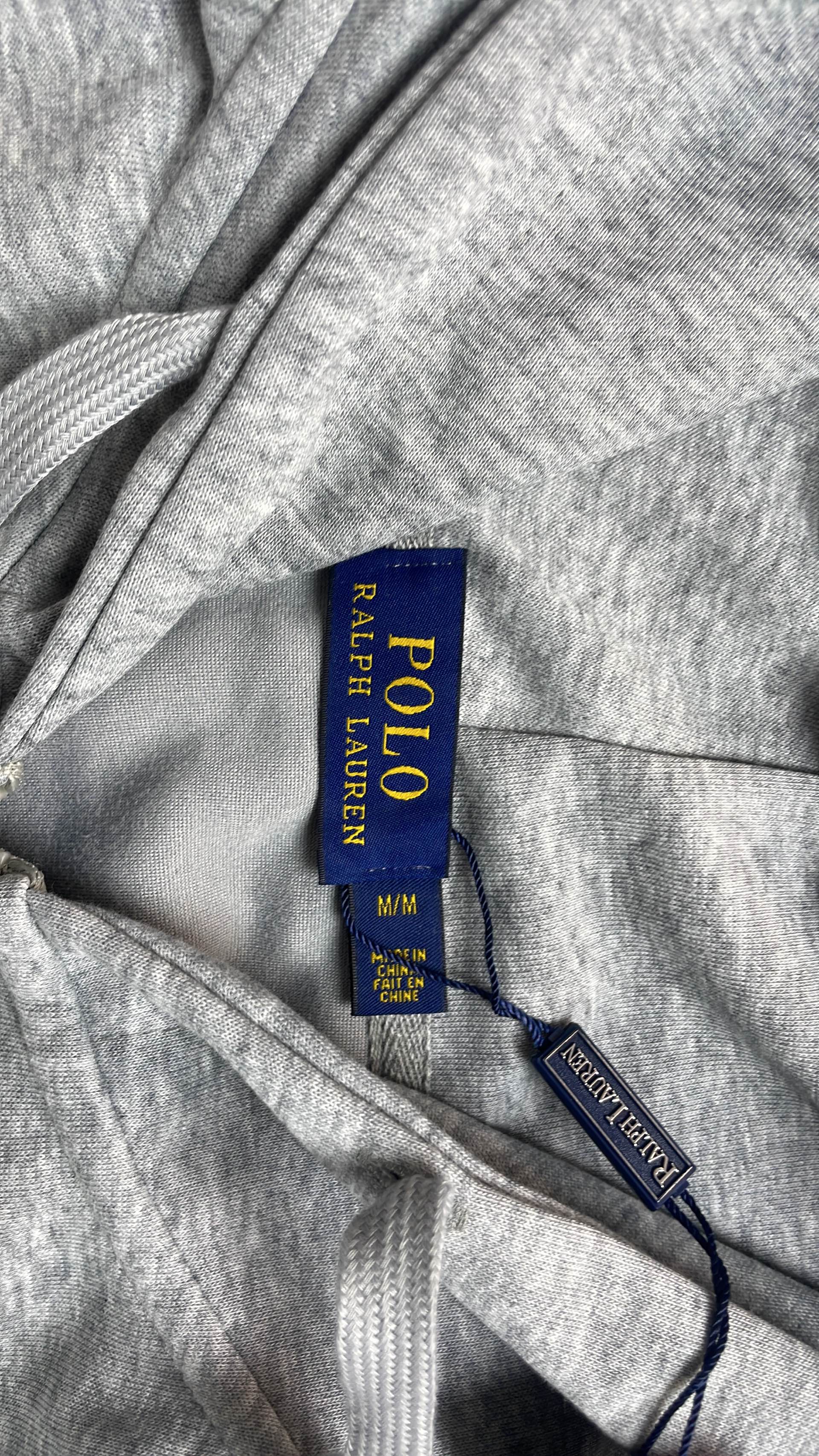 Men's Gray Zip-Up Hoodie with Pony Logo