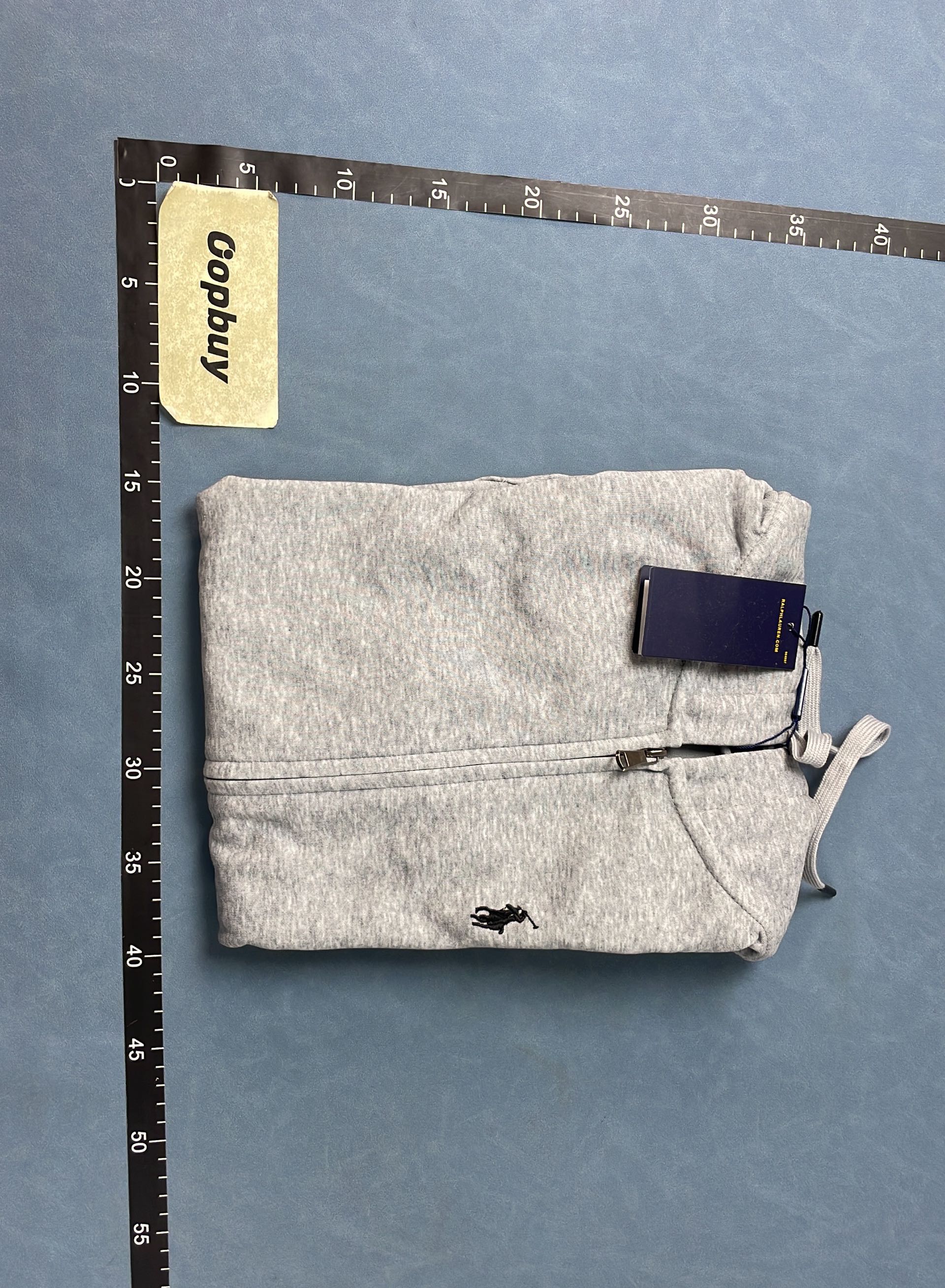 Men's Gray Zip-Up Hoodie with Pony Logo