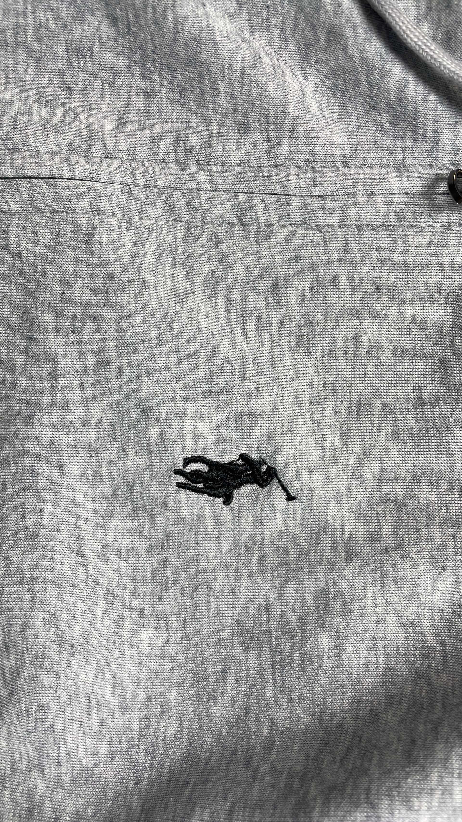 Men's Gray Zip-Up Hoodie with Pony Logo