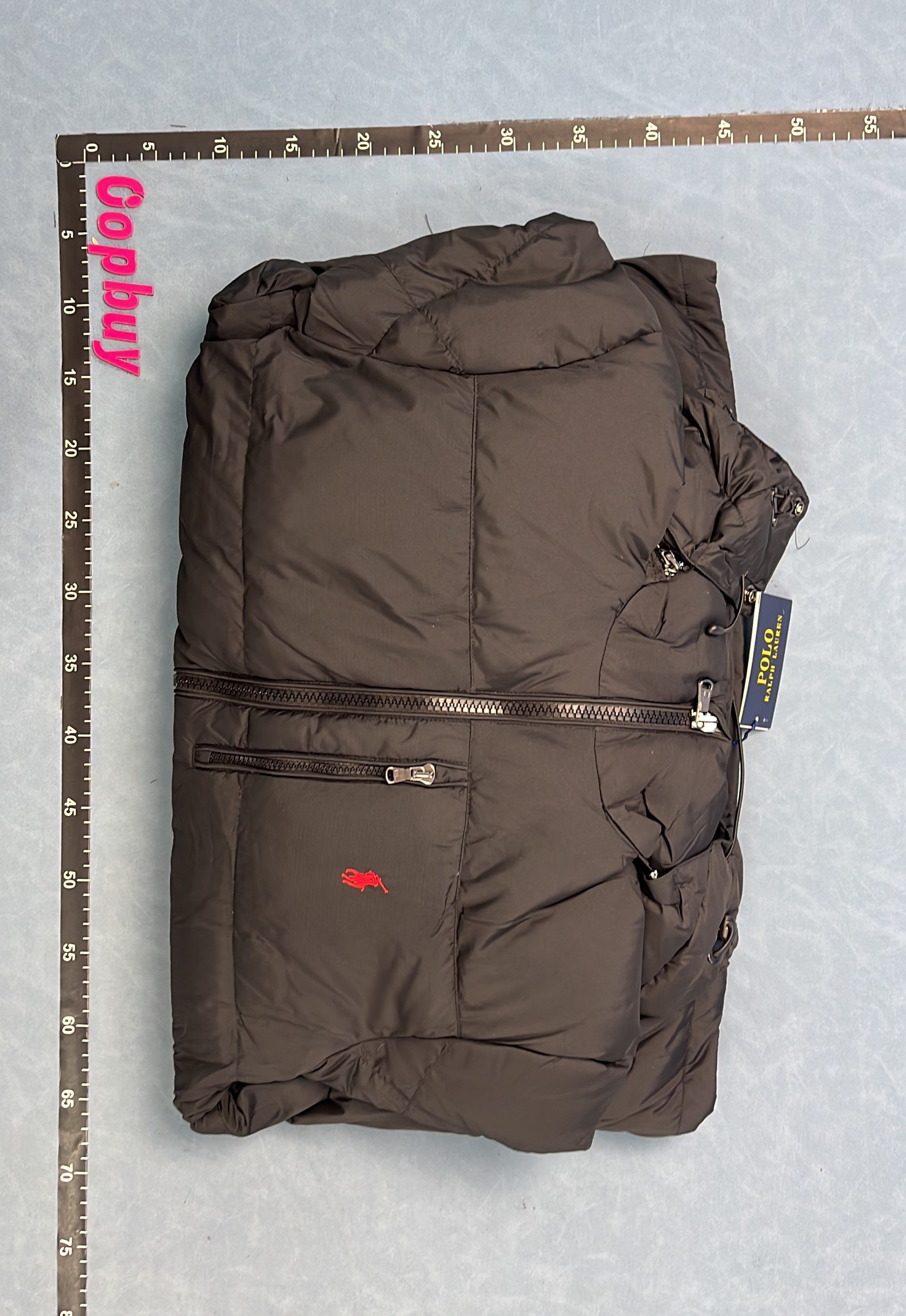 Men's Lightweight Down Hooded Jacket - Black and Navy