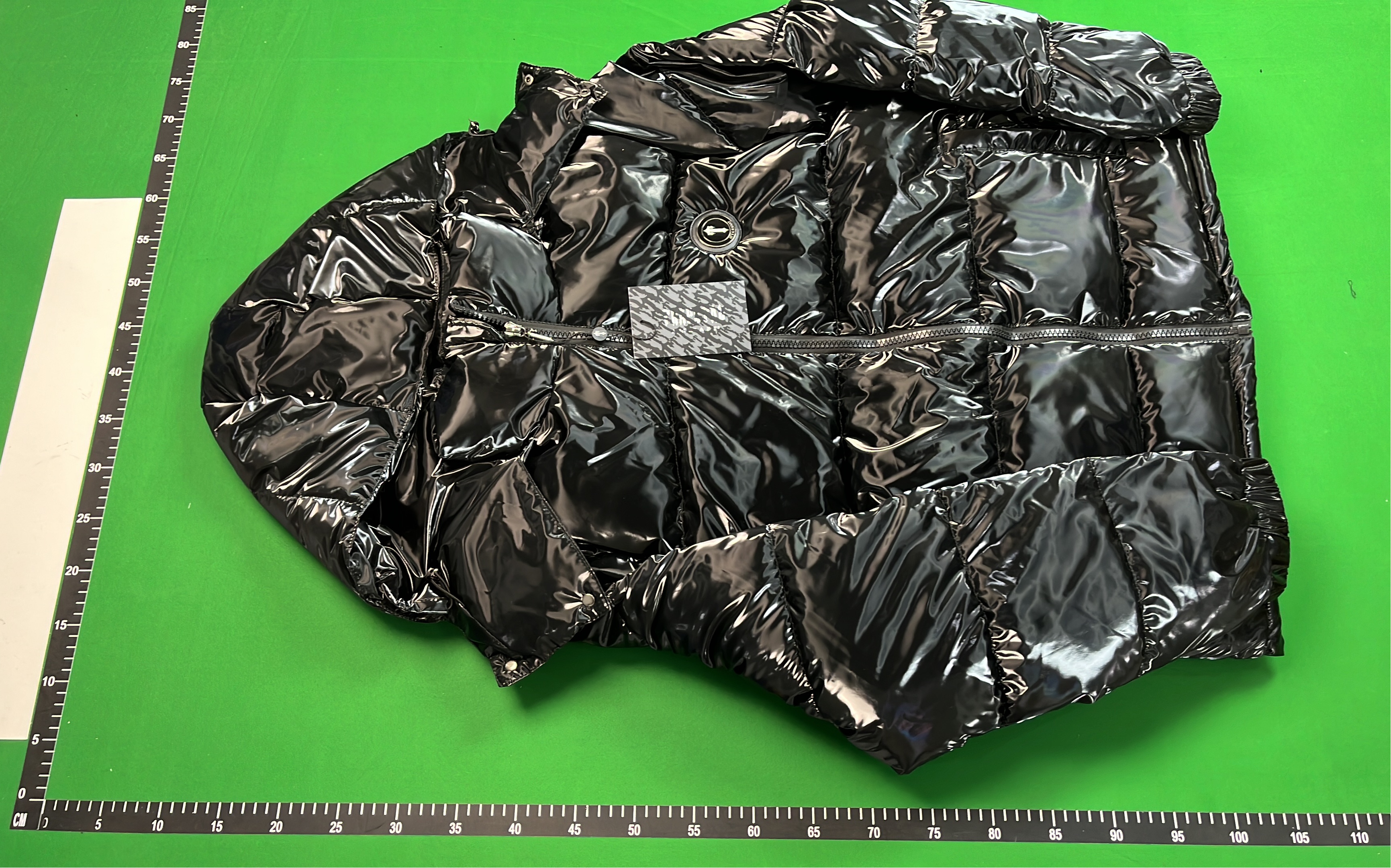 Black Hooded Puffer Jacket with Embroidered Logo