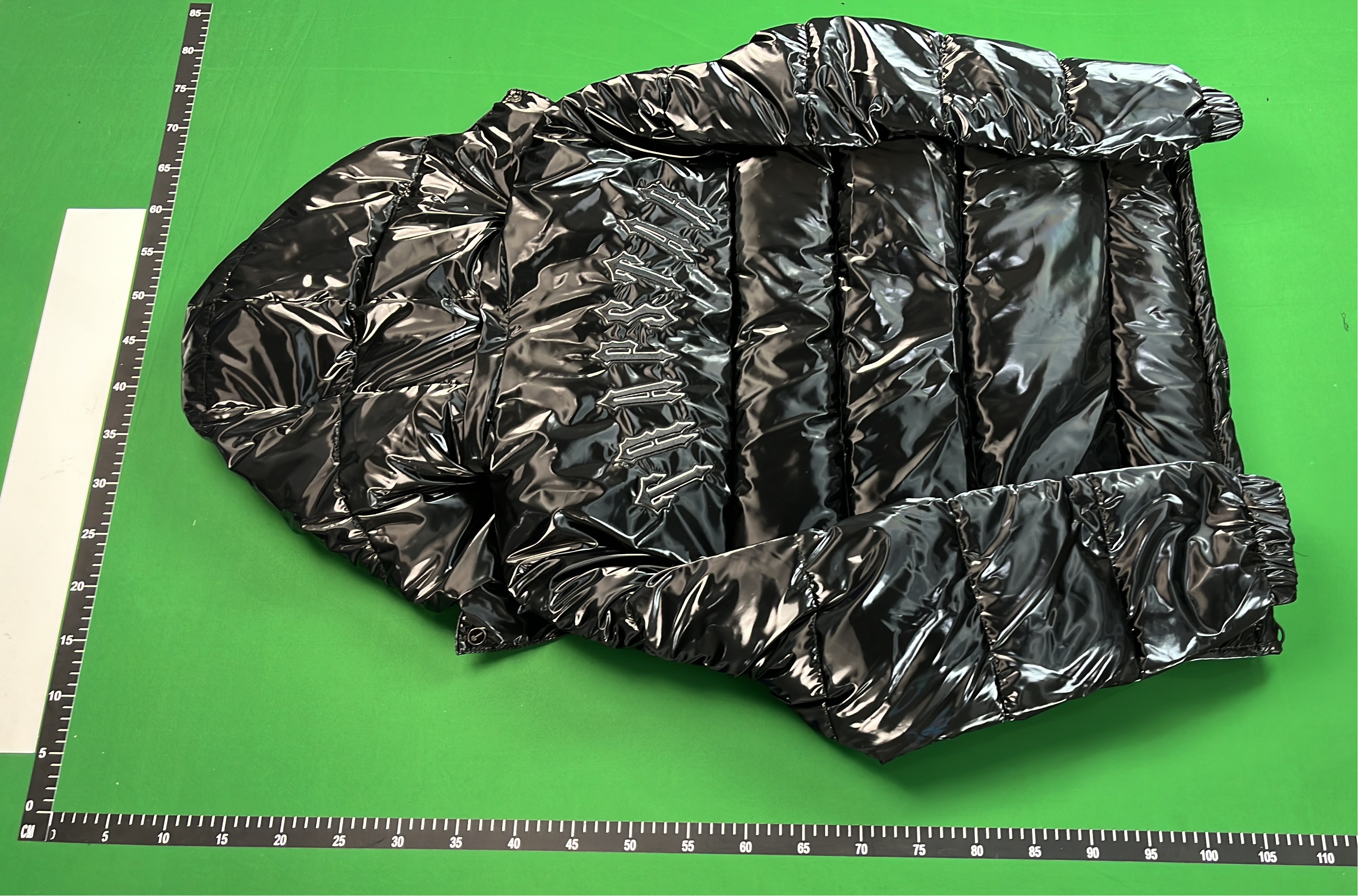 Black Hooded Puffer Jacket with Embroidered Logo