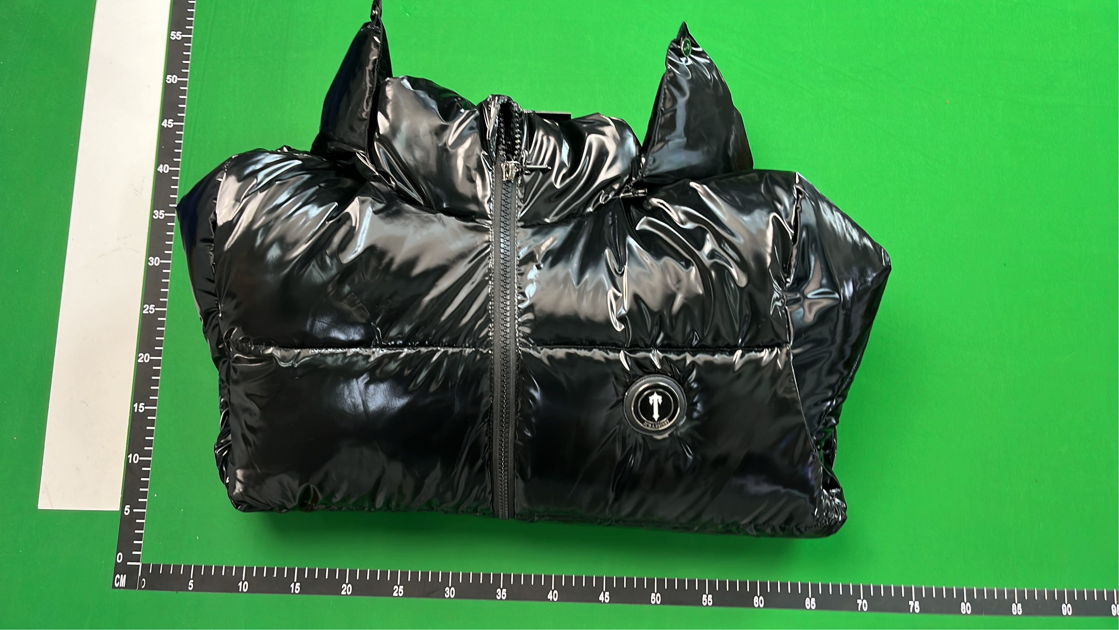Black Hooded Puffer Jacket with Embroidered Logo