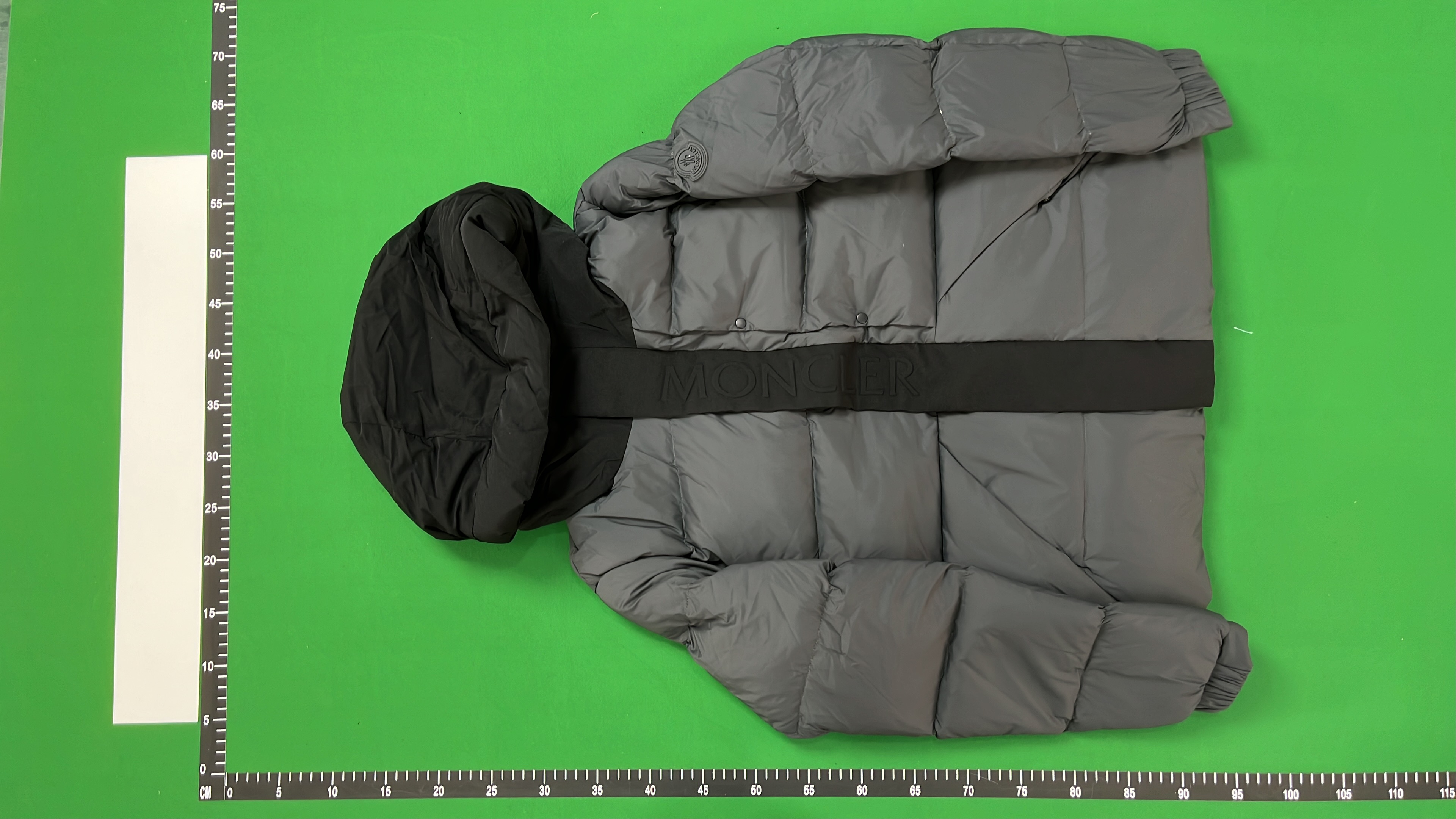 Moncler Puffer Jacket with Hood and Logo Stripe