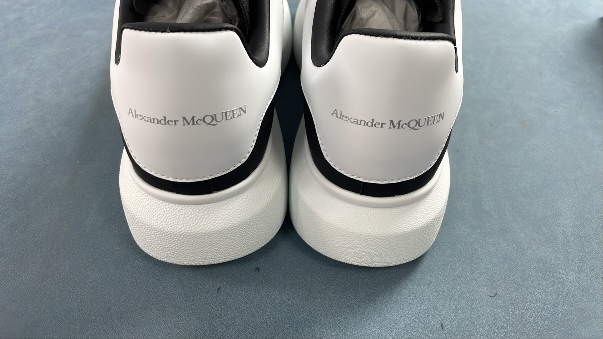 Alexander McQueen White Leather Sneakers with Thick Sole