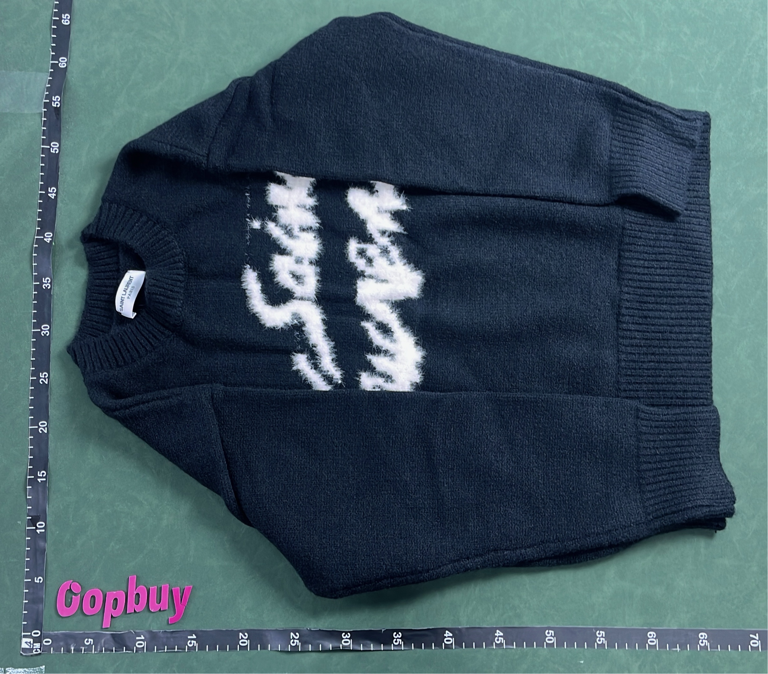Saint Laurent Black Knit Sweater with Logo