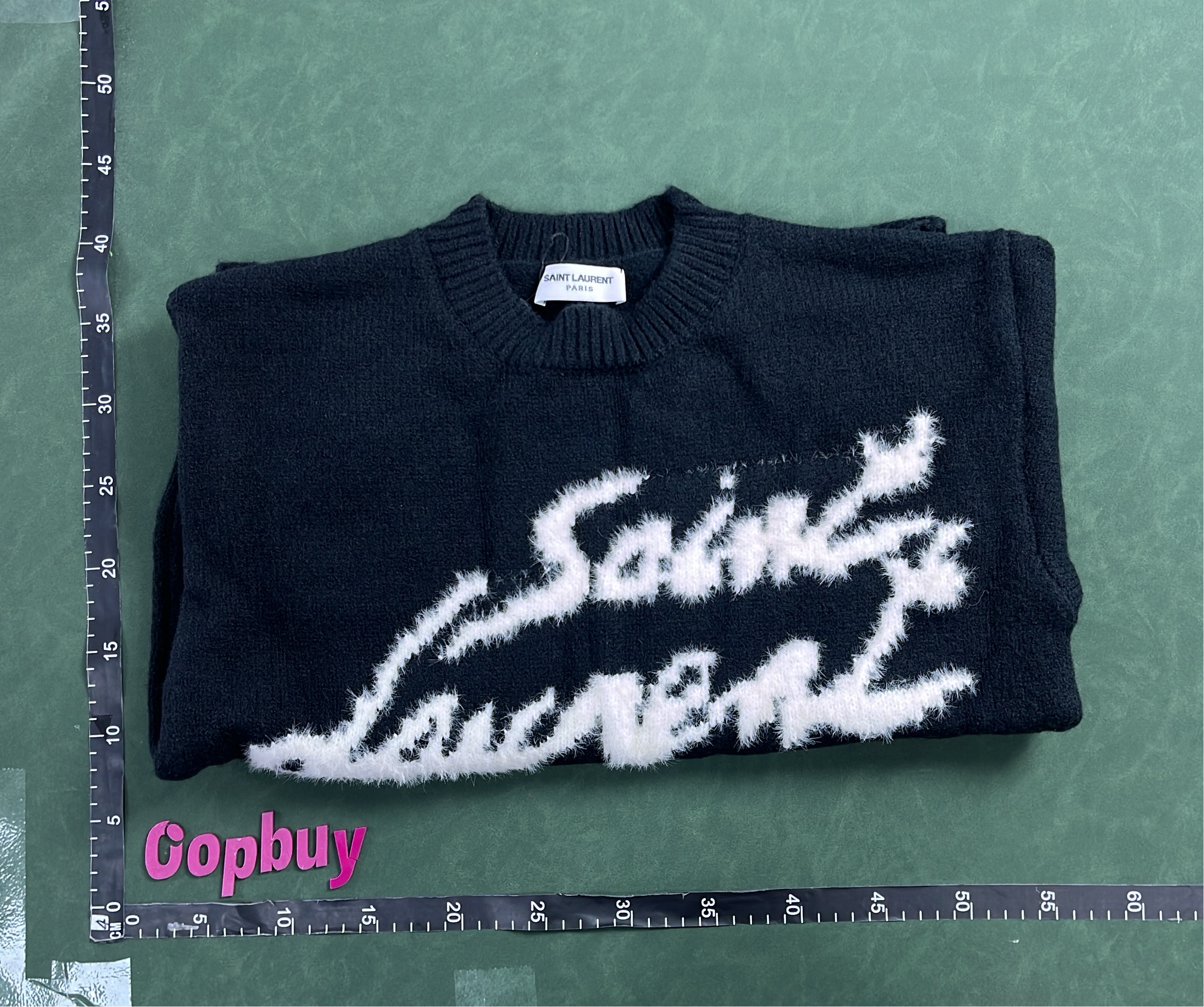 Saint Laurent Black Knit Sweater with Logo