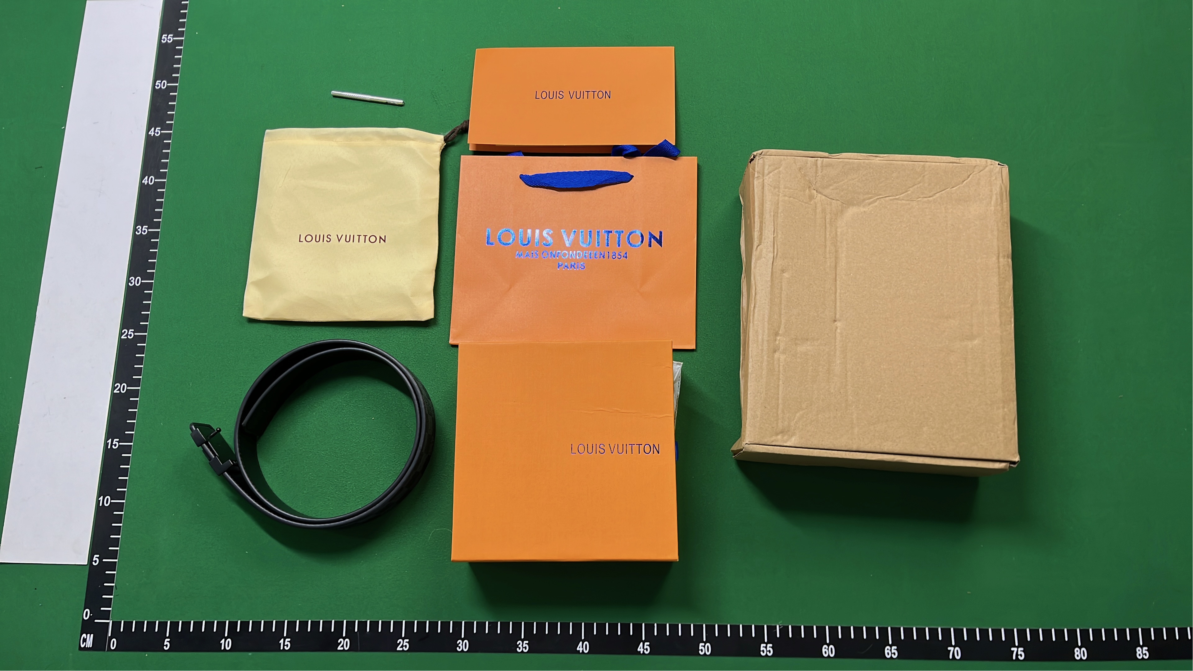 LV Monogram Belt with Gold and Silver Buckle