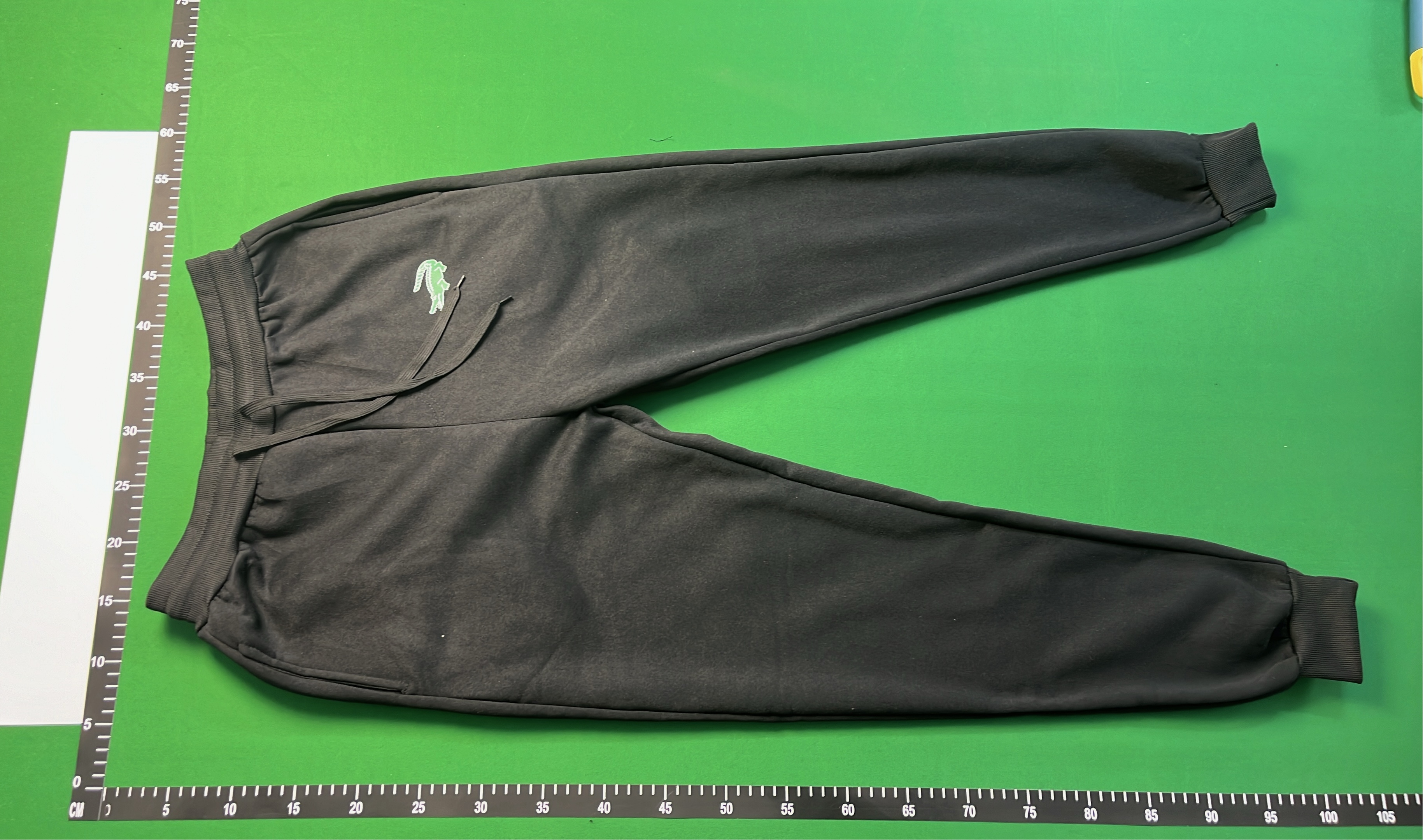 Black Lacoste Sweatshirt and Jogger Set with Green Crocodile Logo