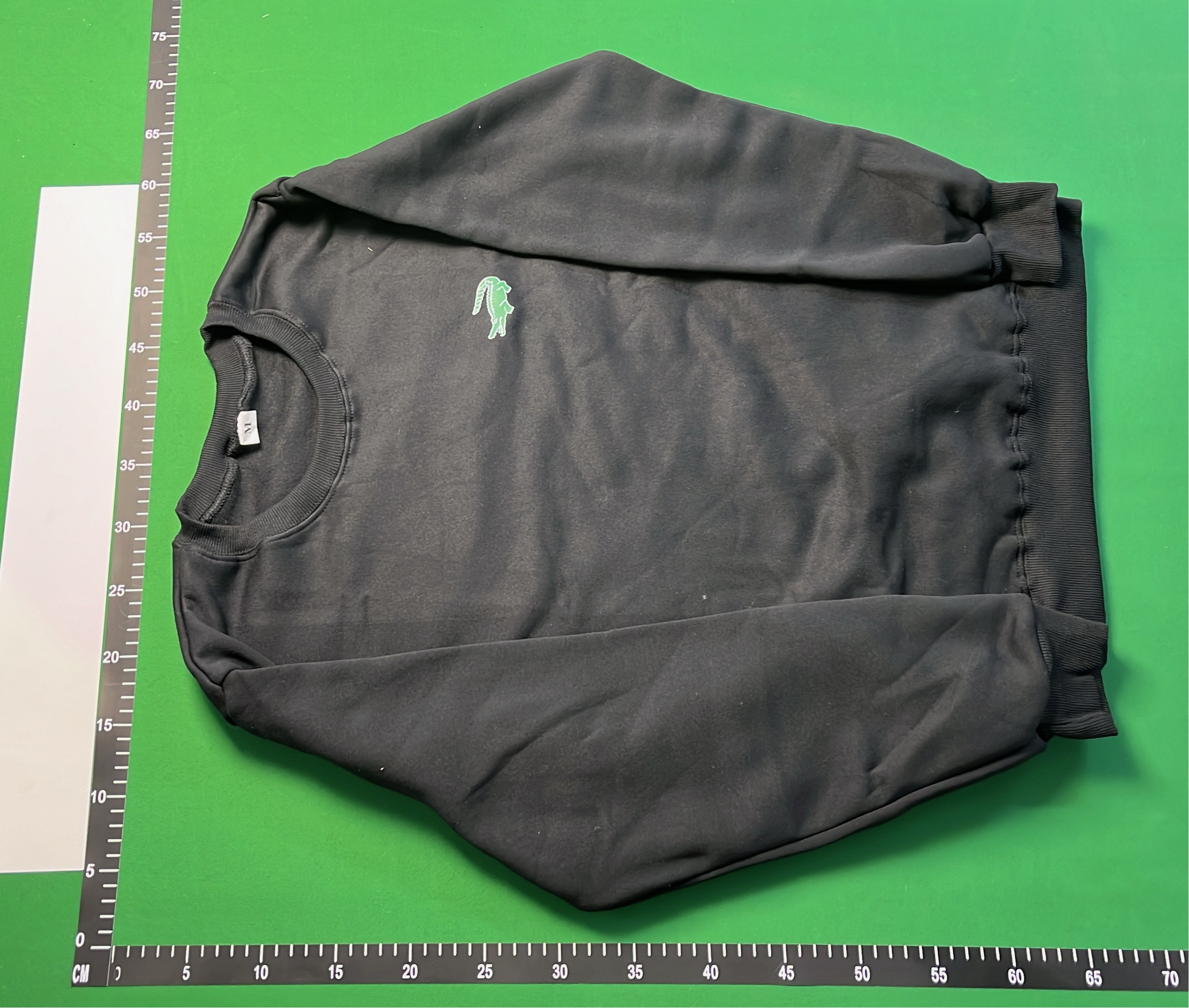 Black Lacoste Sweatshirt and Jogger Set with Green Crocodile Logo