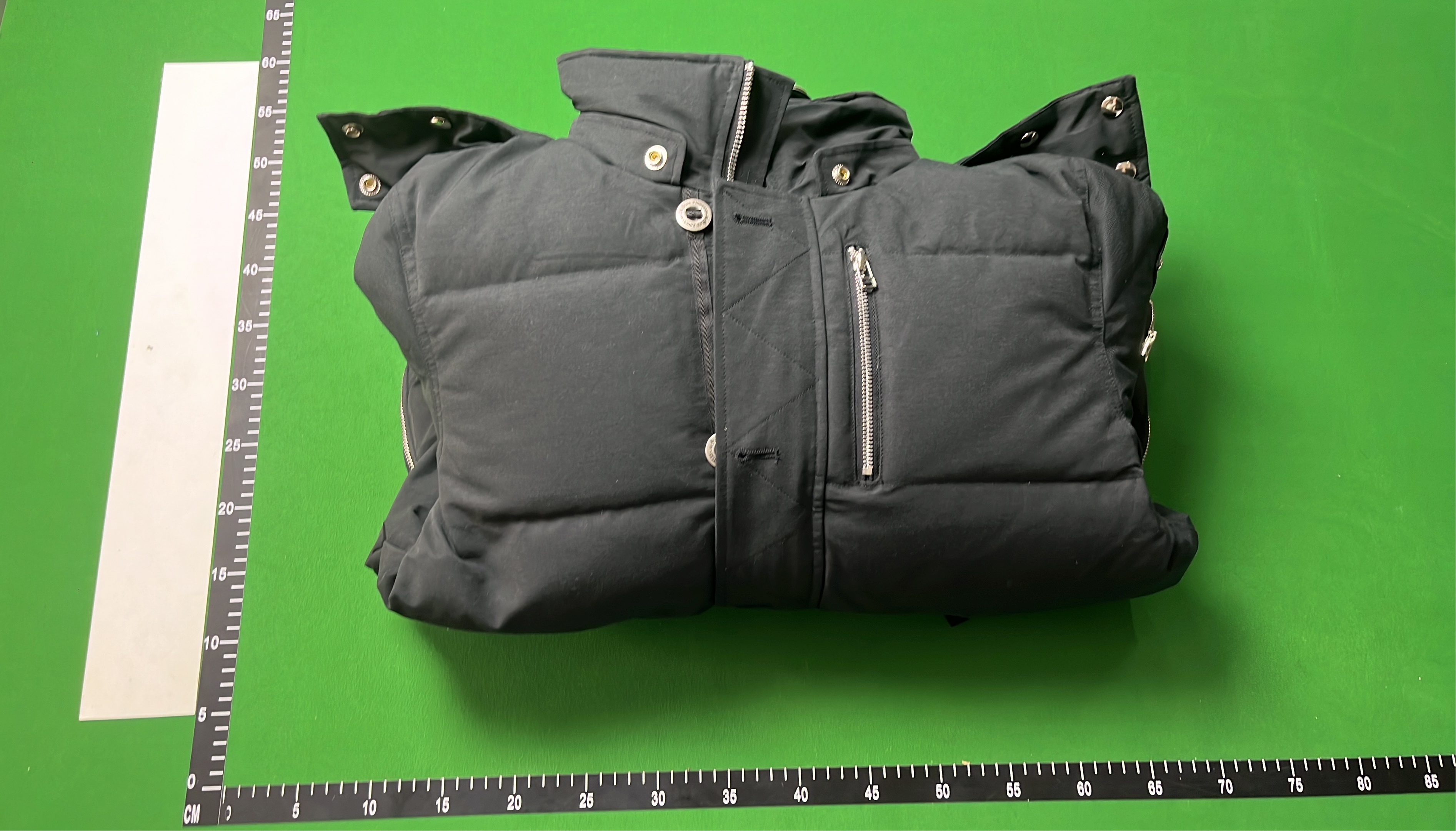 Black Puffer Jacket with Hood and Zippered Pockets