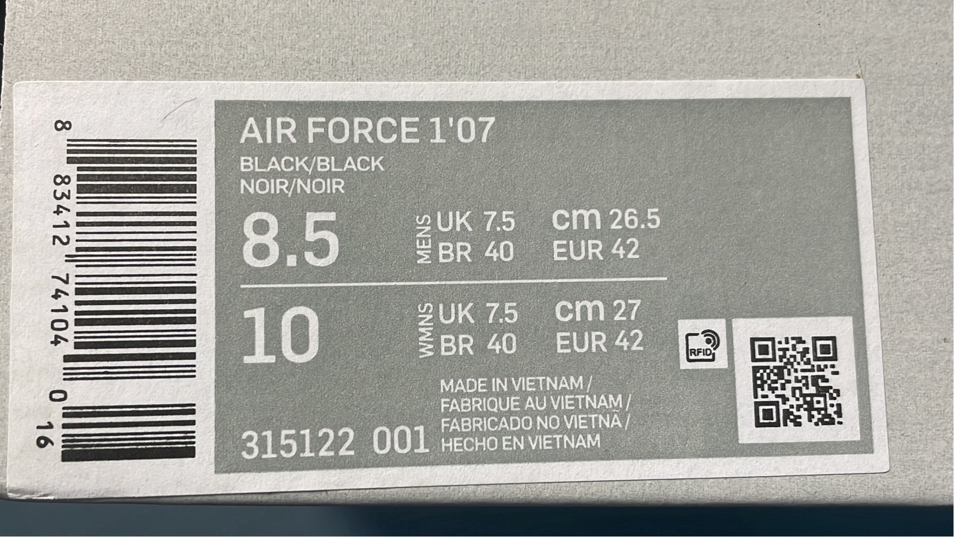 Nike Air Force 1 Low Supreme Collaboration White Black Blue
