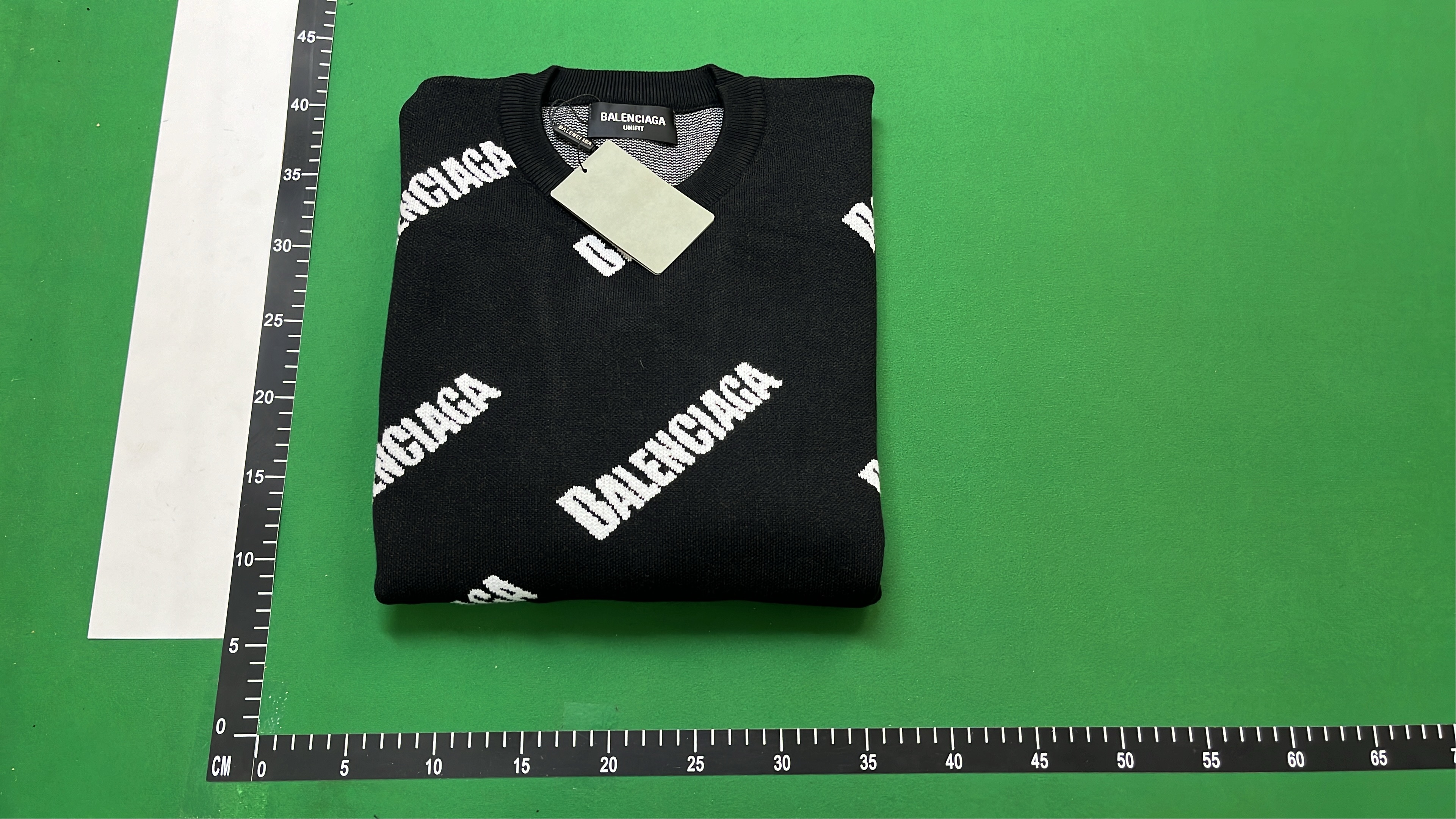 Balenciaga Logo Print Crewneck Sweater - Black, Green, Grey