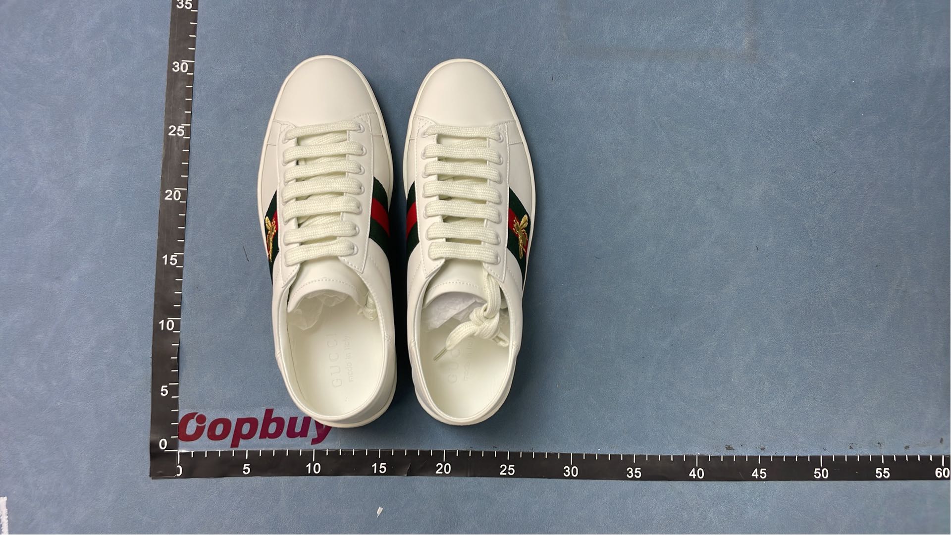 White Gucci Ace Sneakers with Gold Bee and Star Embroidery