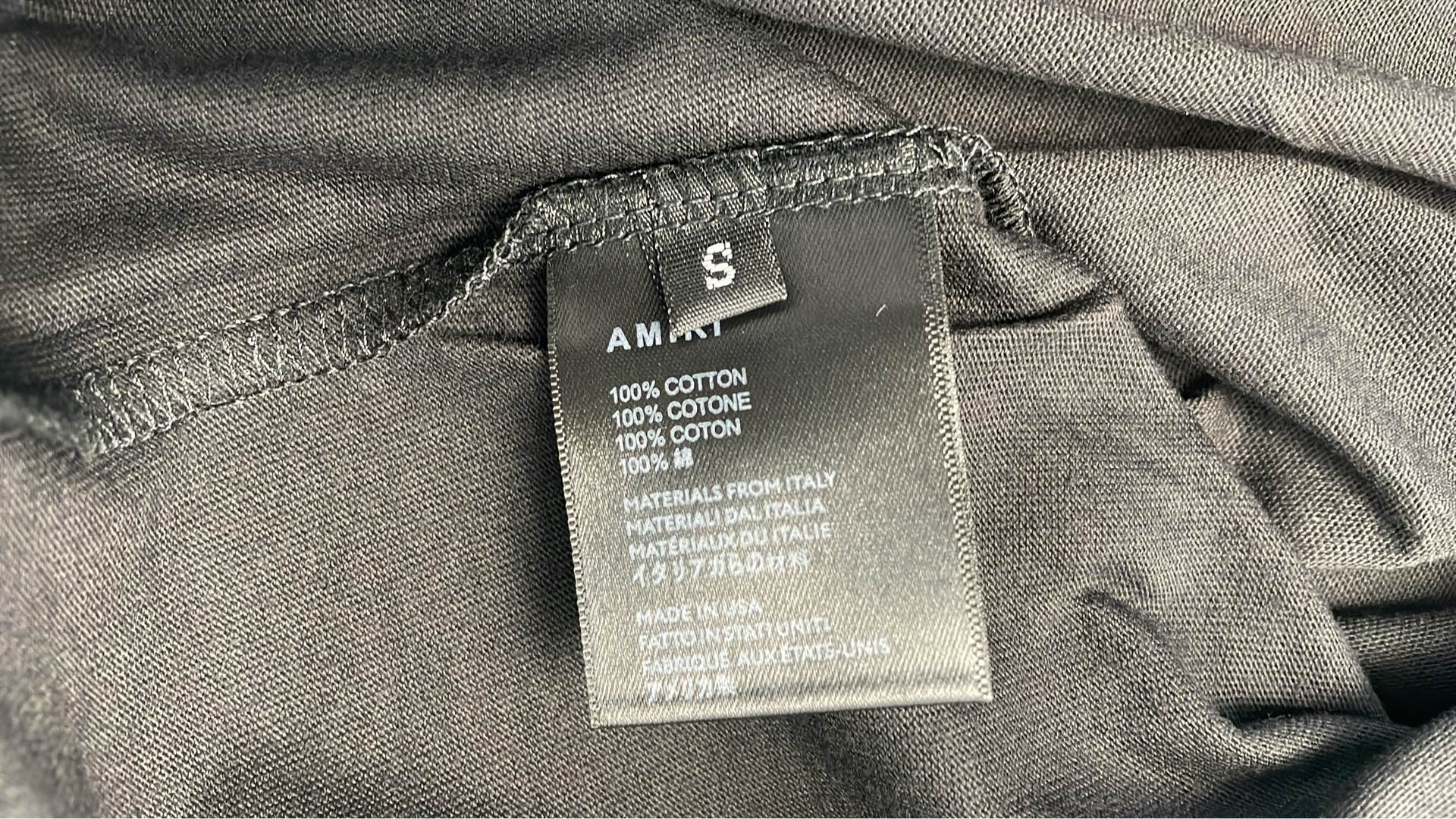 AMIRI Black T-Shirt with Logo Print and Gradient Design