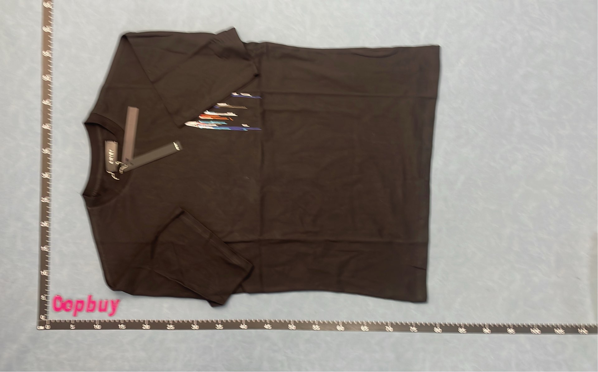 AMIRI Black T-Shirt with Logo Print and Gradient Design