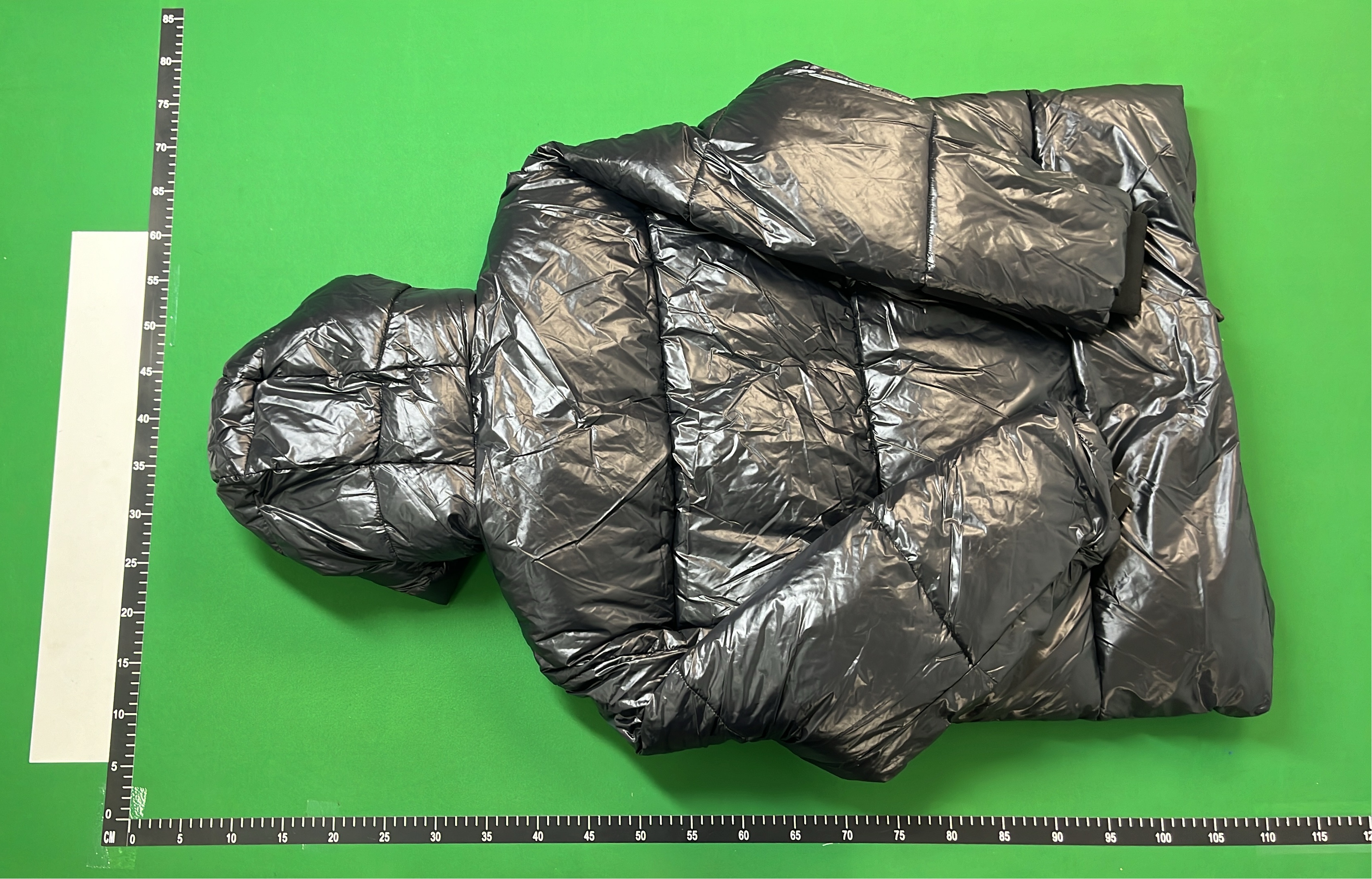 Prada Black Puffer Jacket with Hood and Logo Patch