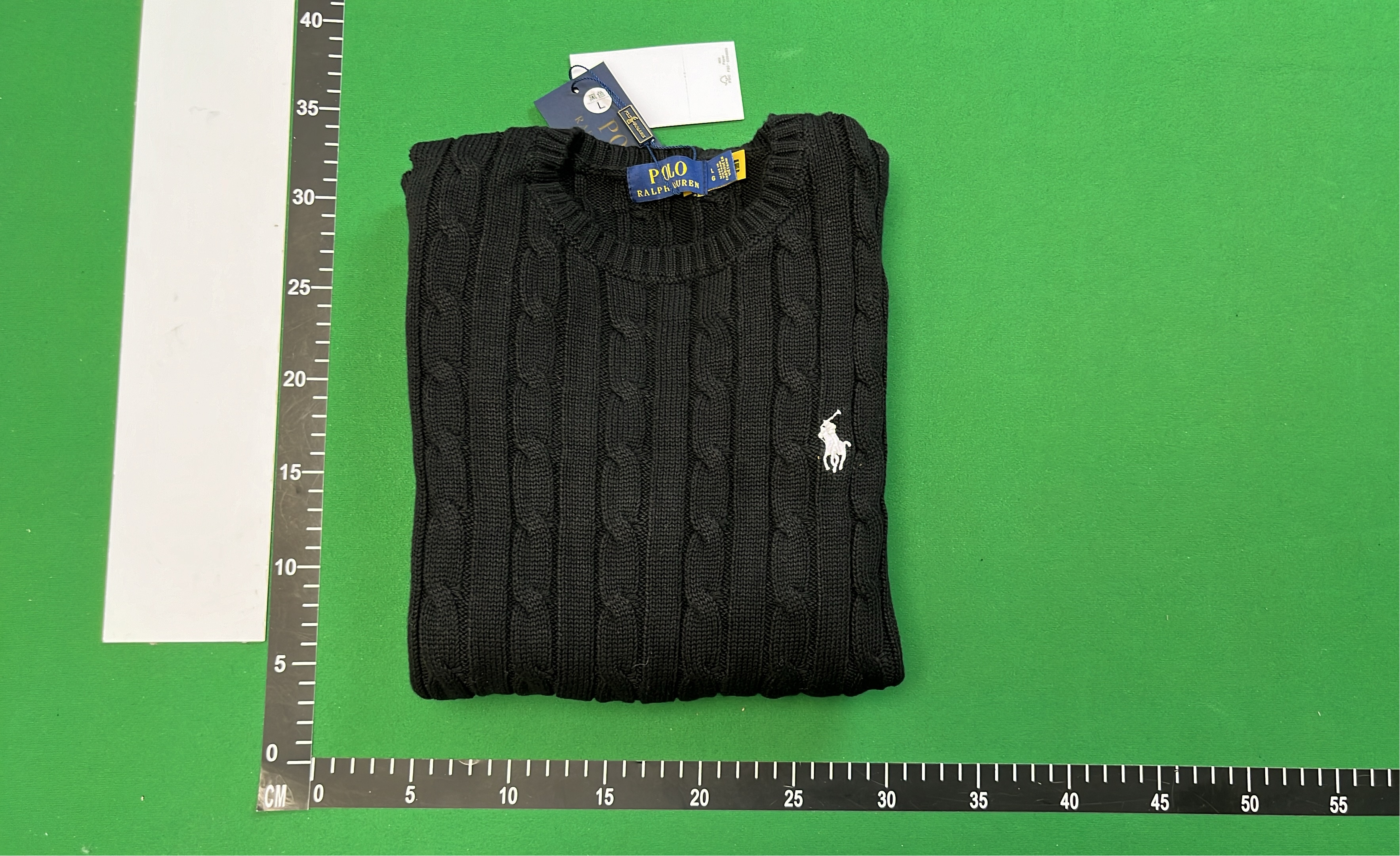 Men's Gray Cable Knit Sweater with Pony Logo