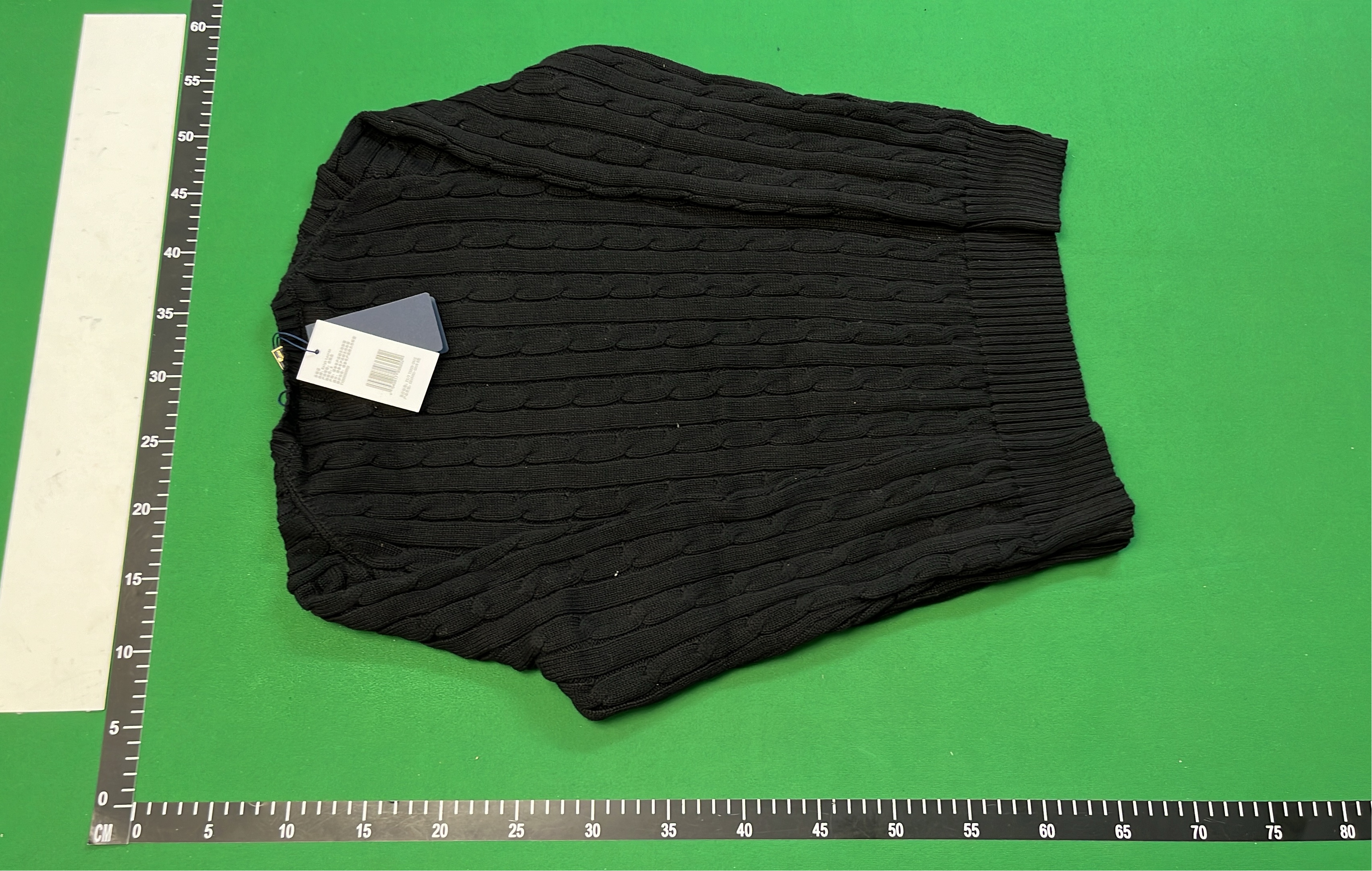 Men's Gray Cable Knit Sweater with Pony Logo