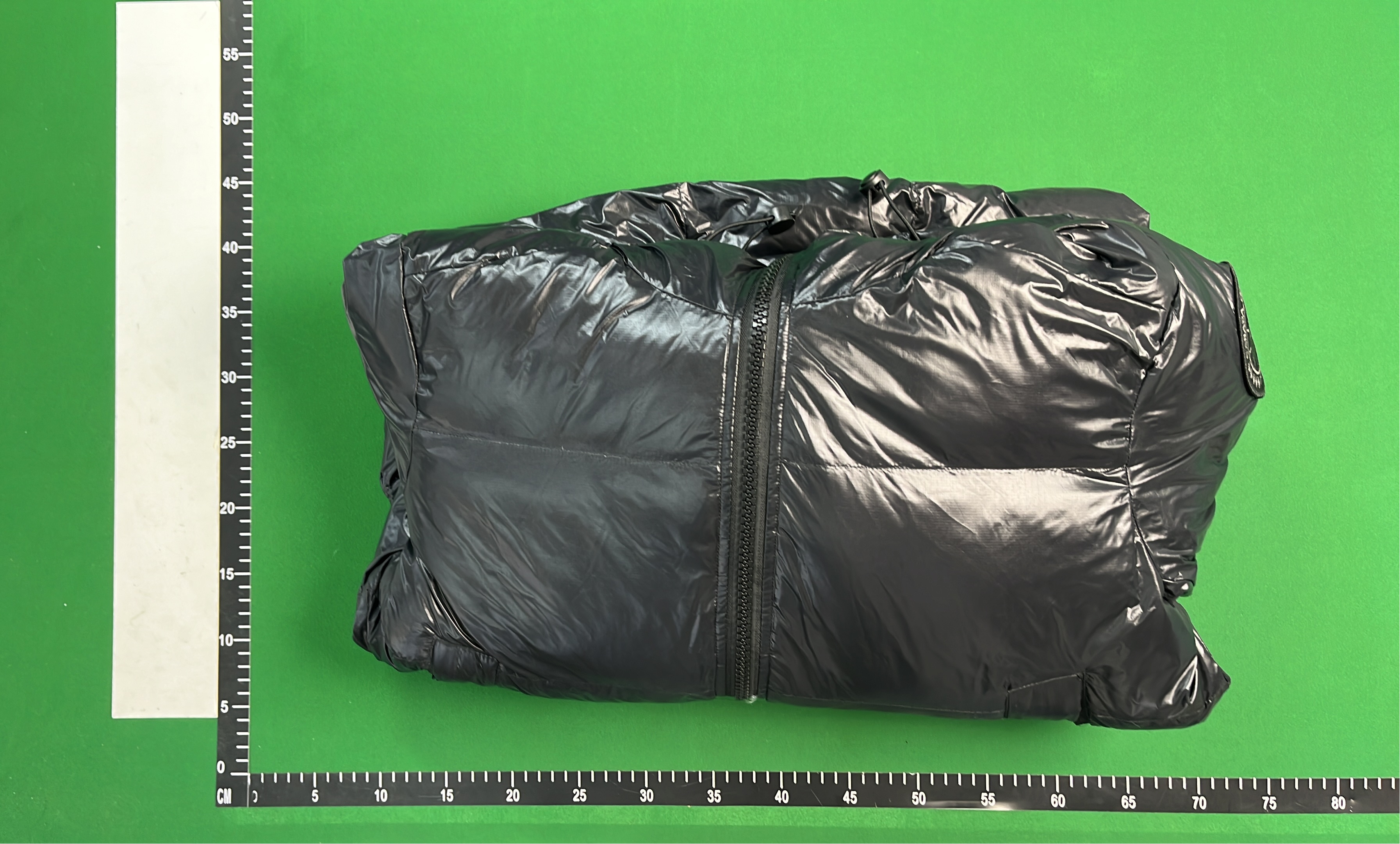 Black Moncler Down Jacket with Logo Patch