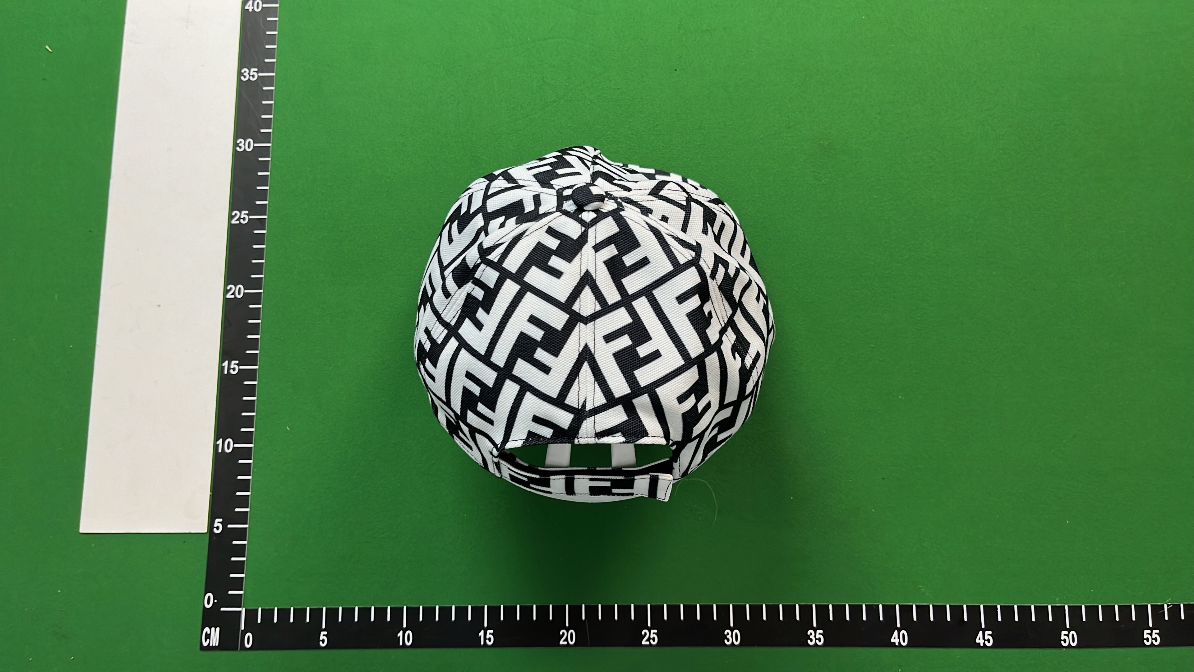 Fendi FF Logo Print Beanie Hat - Black and White