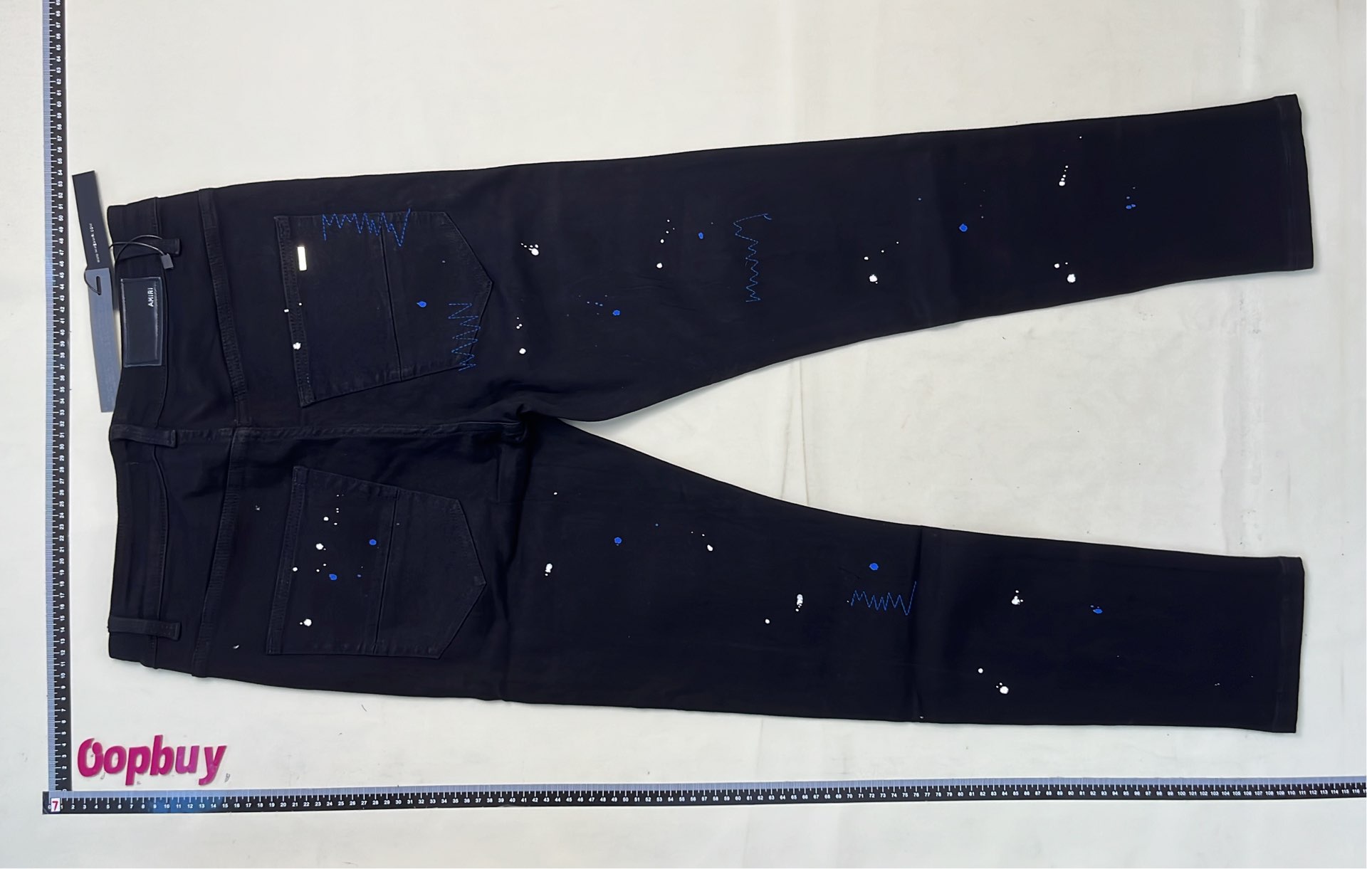 Distressed Denim Jeans with Embroidery and Rips
