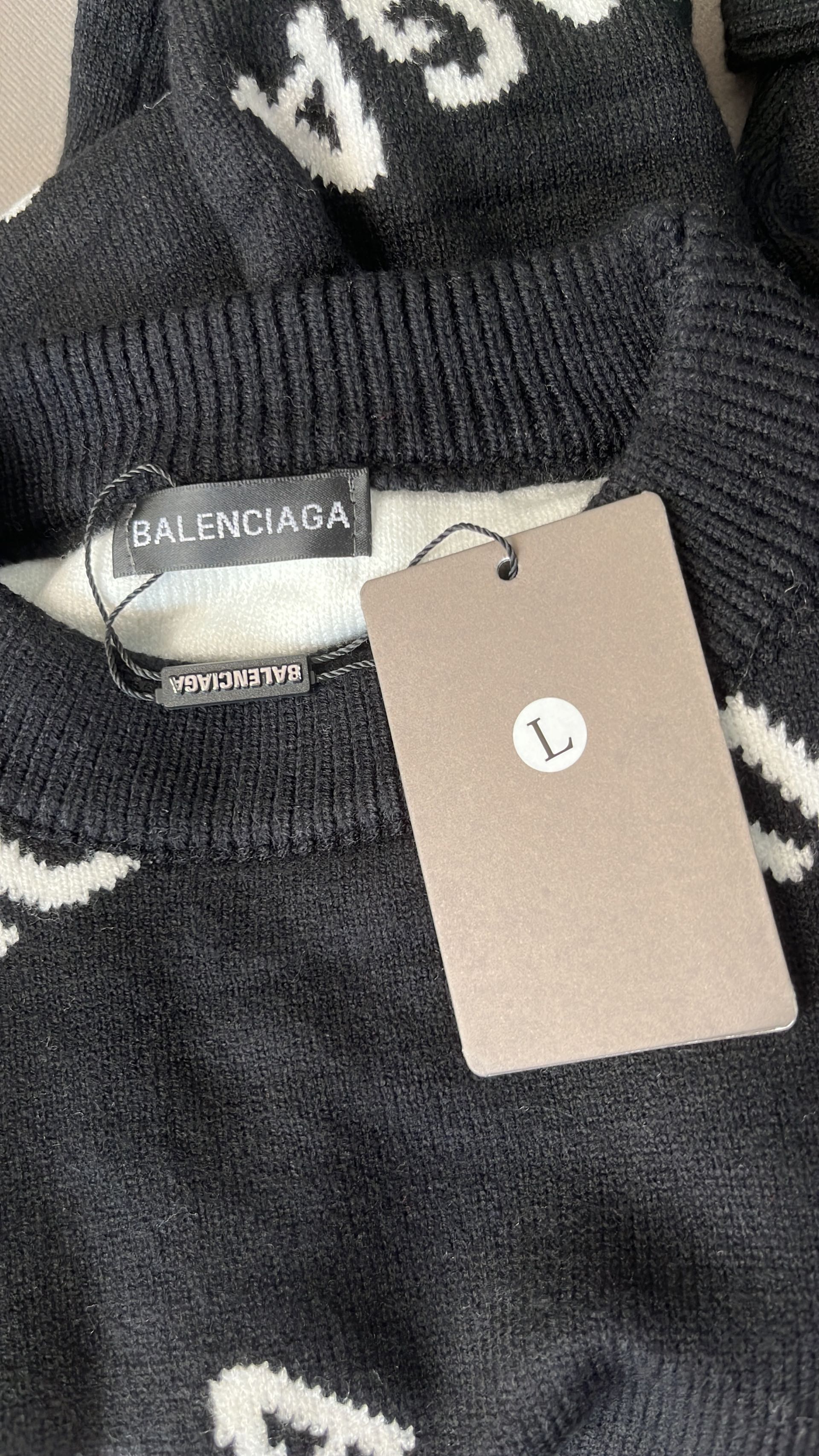 Balenciaga Black Logo Knit Sweater