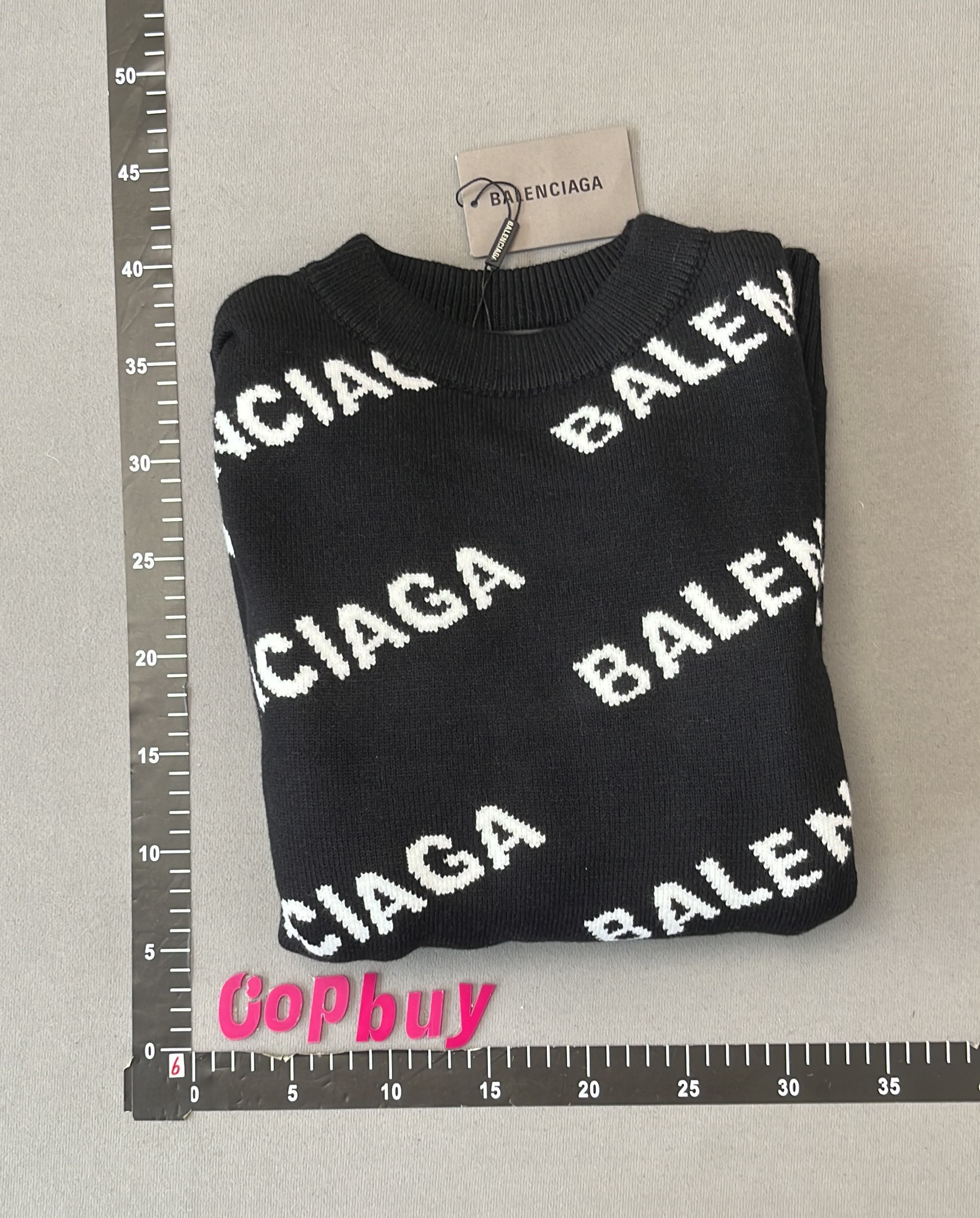 Balenciaga Black Logo Knit Sweater