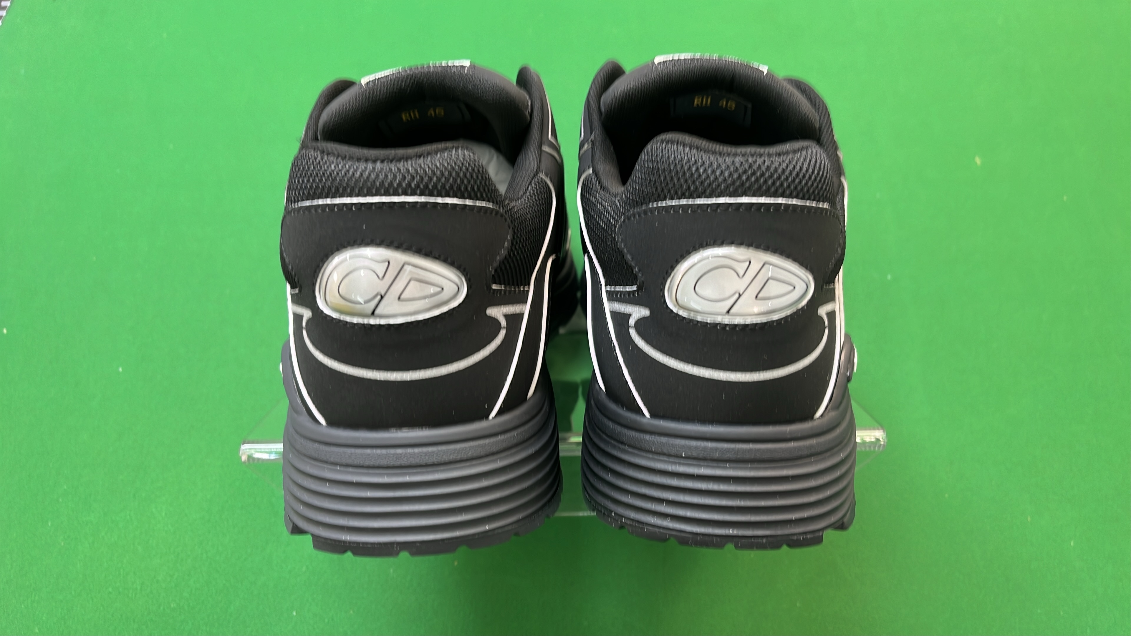 Dior Men's Sneakers - Black, White, Gray & Orange Athletic Shoes