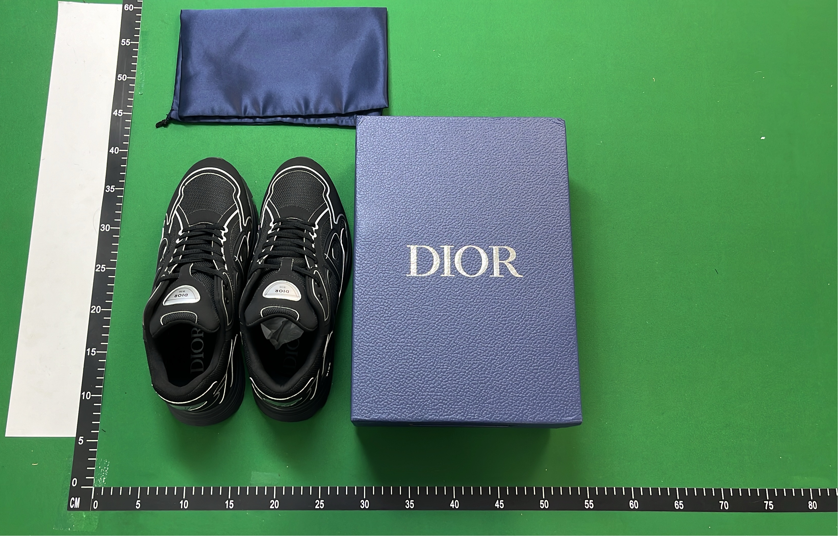 Dior Men's Sneakers - Black, White, Gray & Orange Athletic Shoes