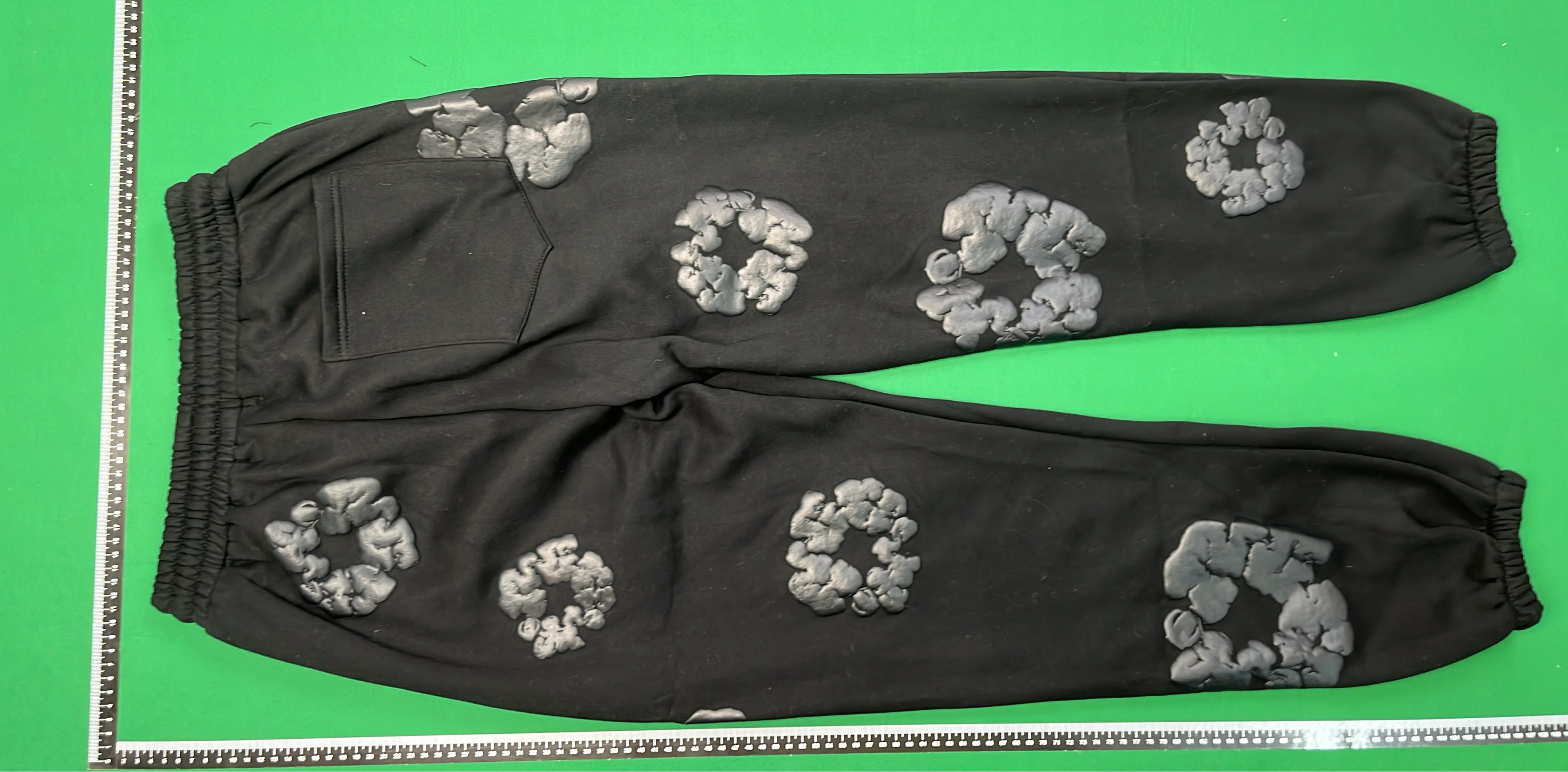 Off-White Floral Hoodie Set - Black and Blue