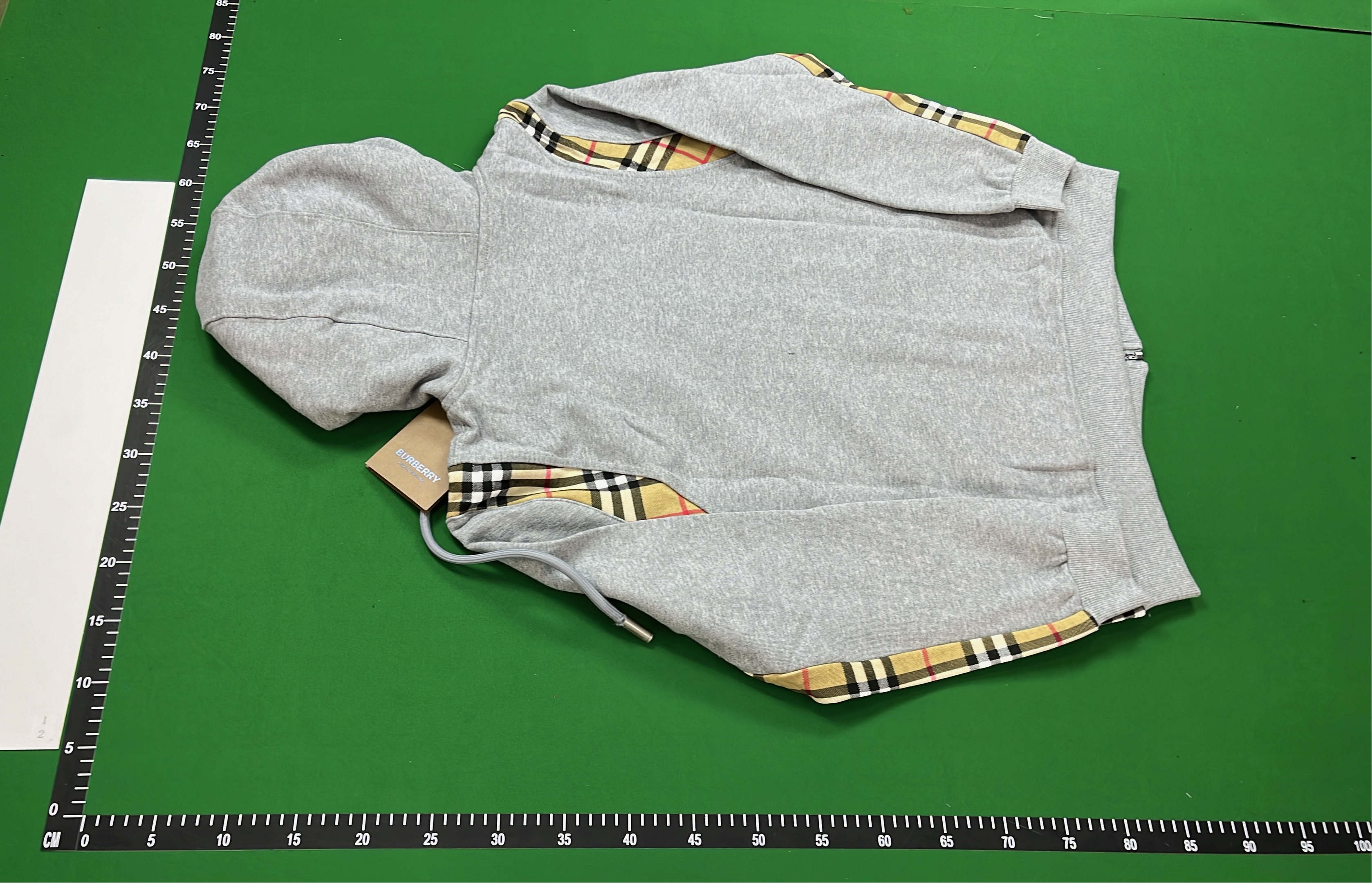 Burberry Hoodie Sweatshirt with Logo Print and Check Pattern