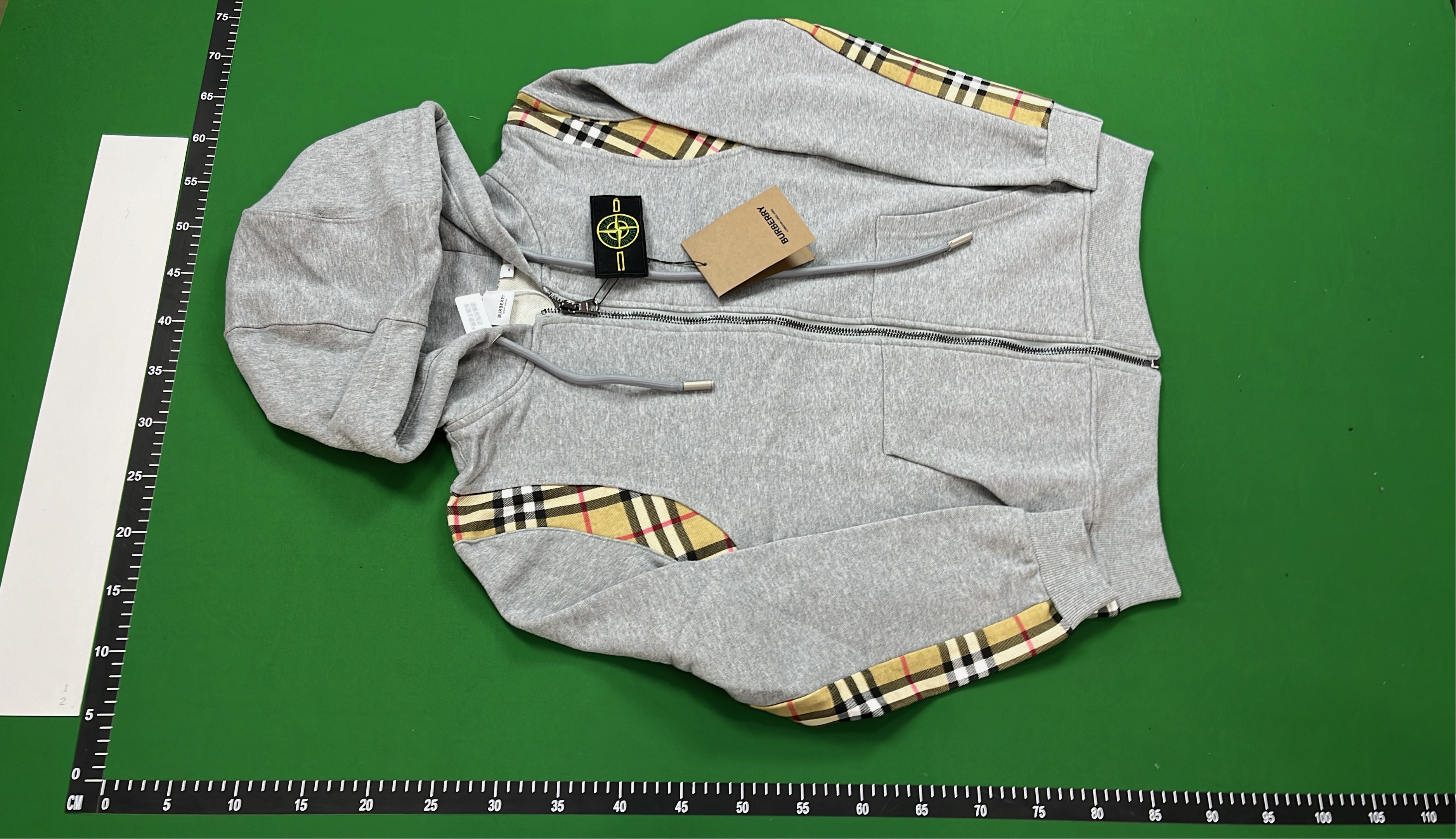 Burberry Hoodie Sweatshirt with Logo Print and Check Pattern