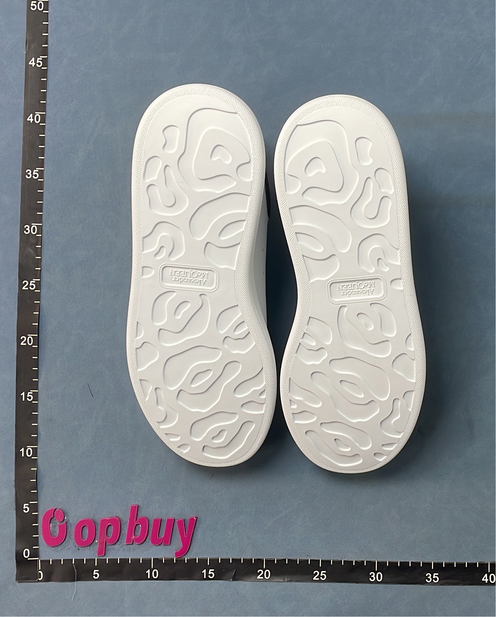Alexander McQueen White Leather Sneakers with Thick Sole