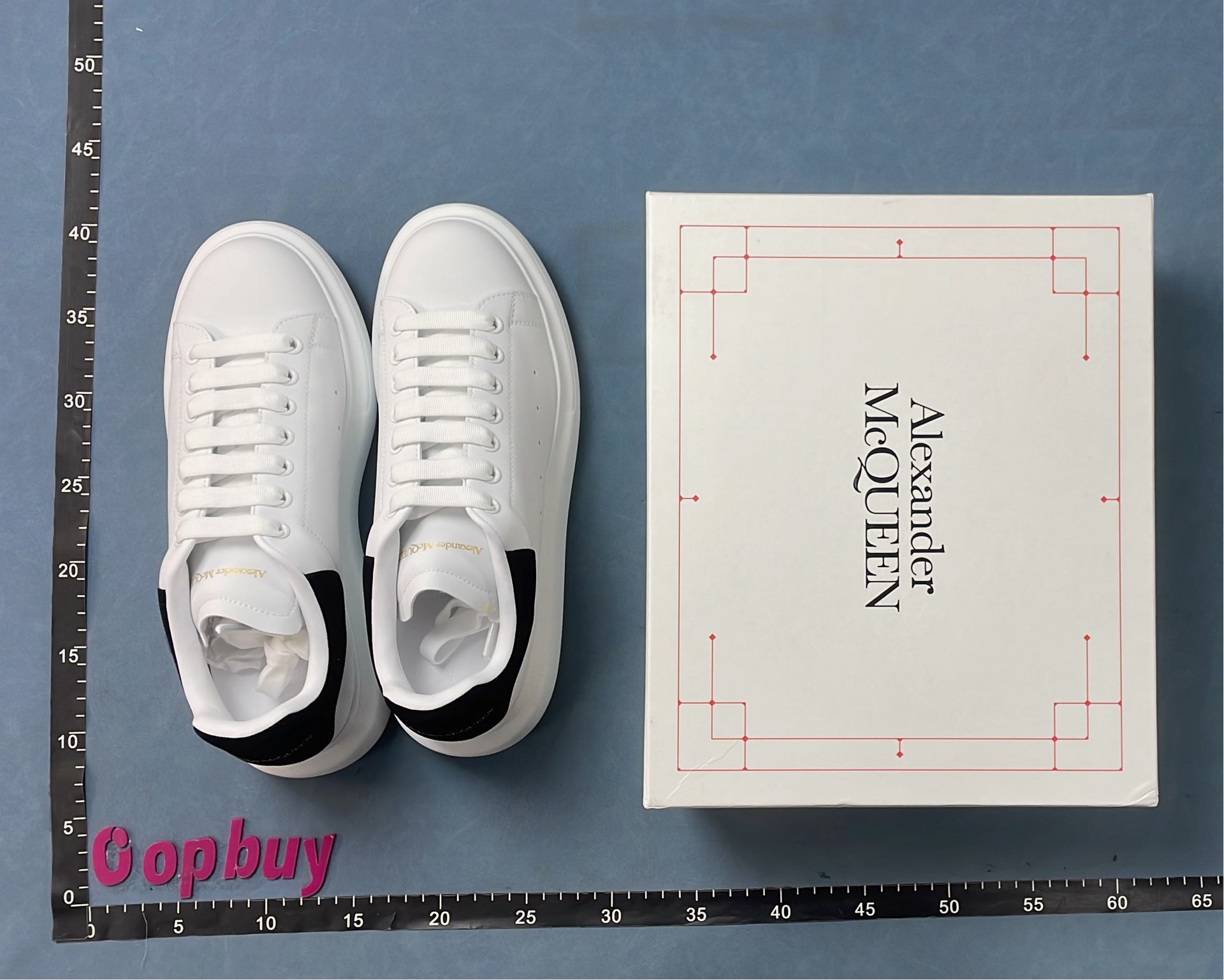 Alexander McQueen White Leather Sneakers with Thick Sole