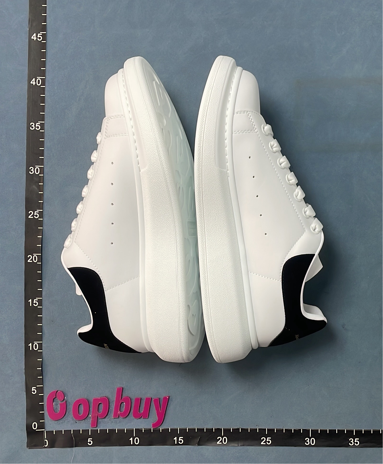 Alexander McQueen White Leather Sneakers with Thick Sole