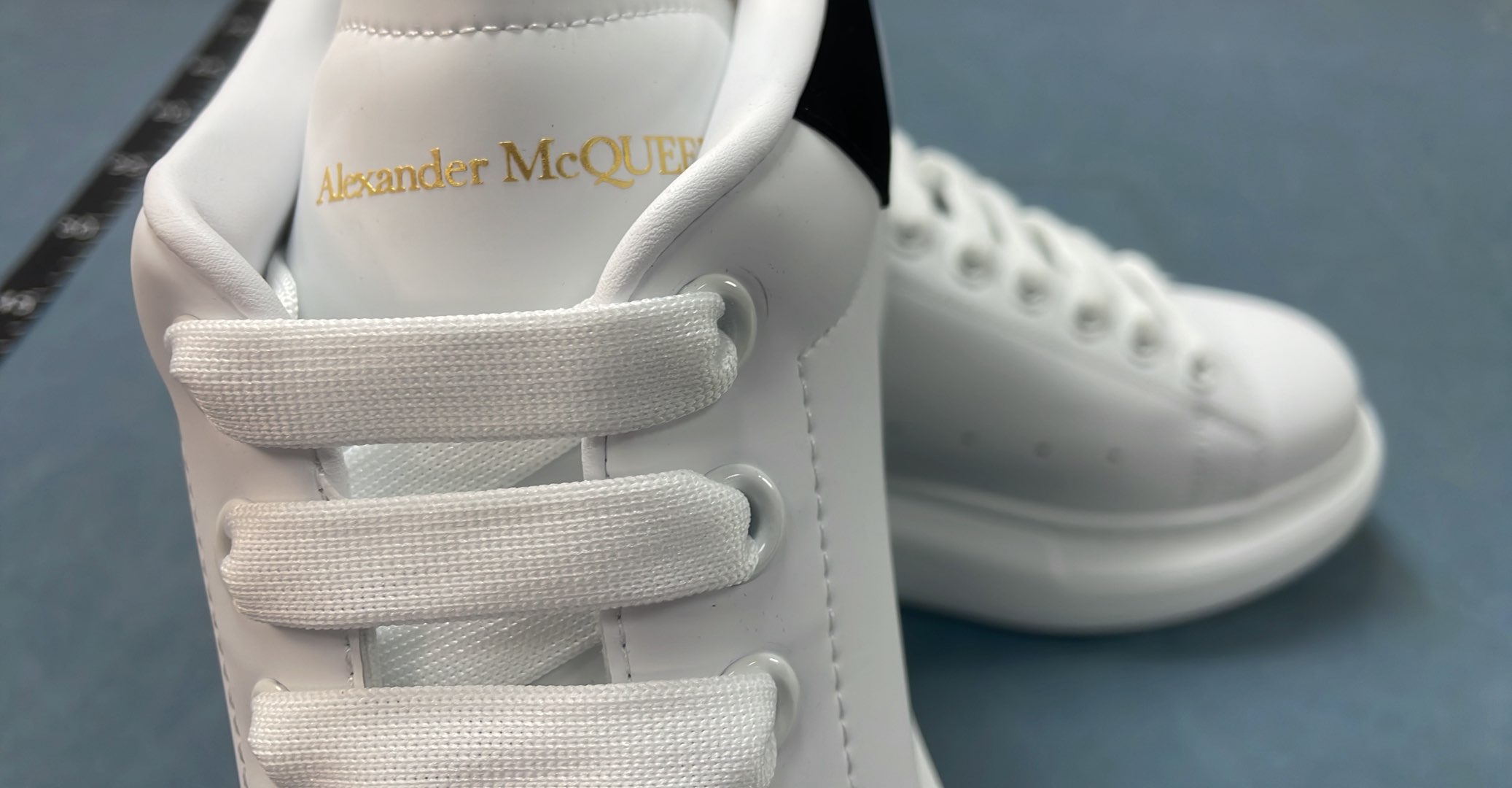 Alexander McQueen White Leather Sneakers with Thick Sole