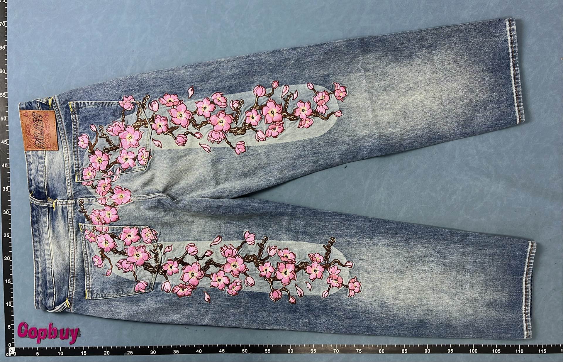 Red Dragon Print Denim Jeans for Men Women Fashion Pants