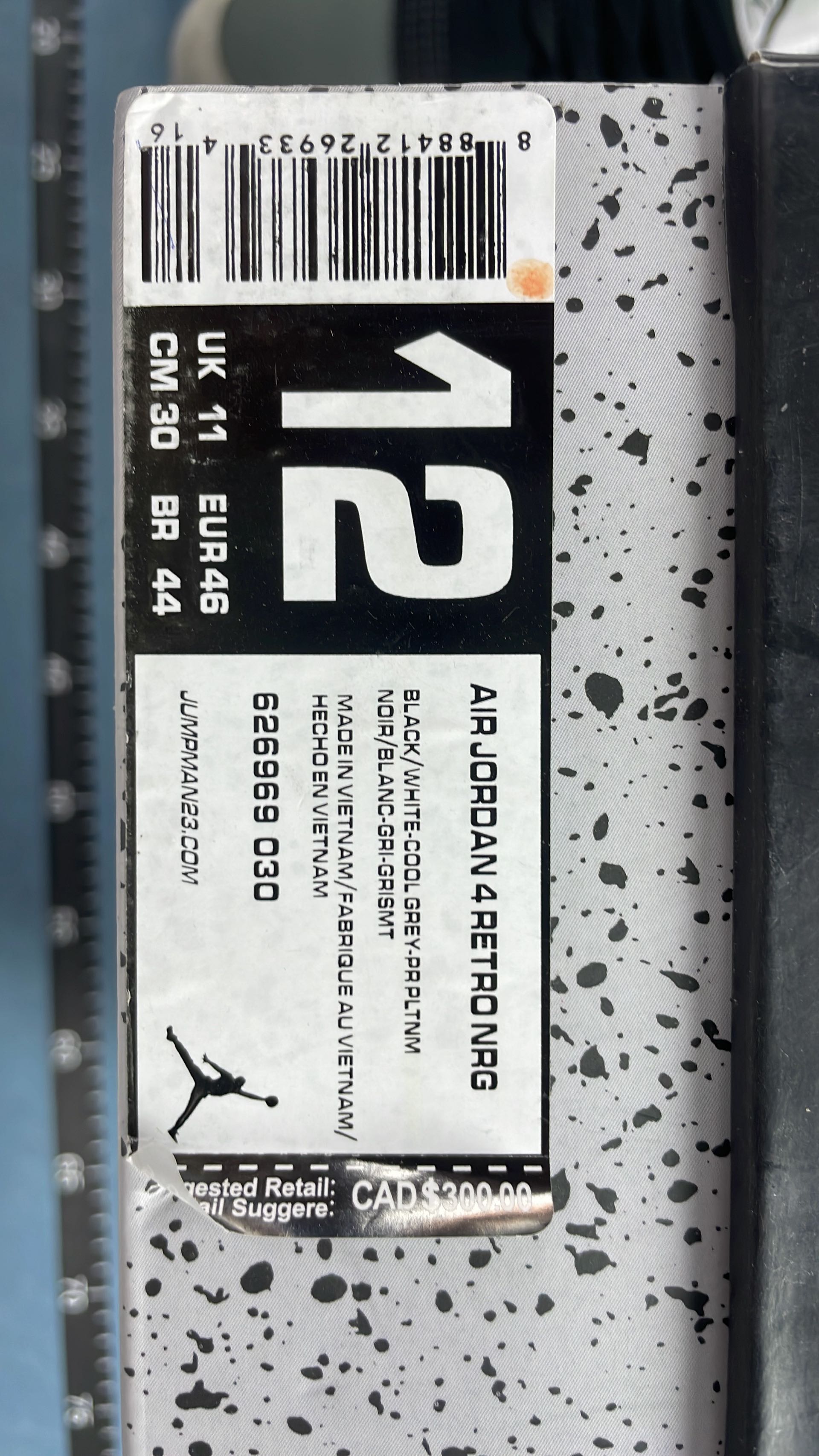 Air Jordan 4 Retro 'Oreo' Black Grey White Sneakers