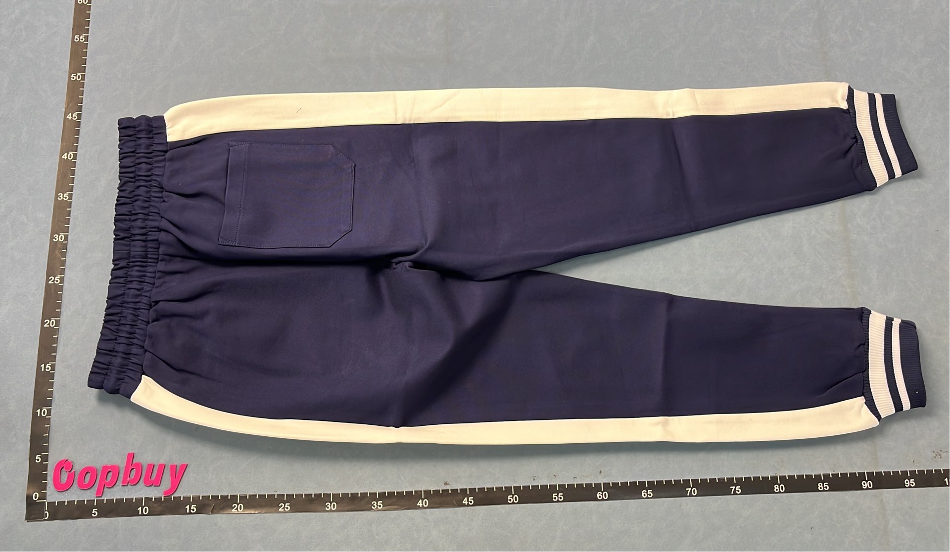 Prada Navy Blue Track Suit Set with White Stripes