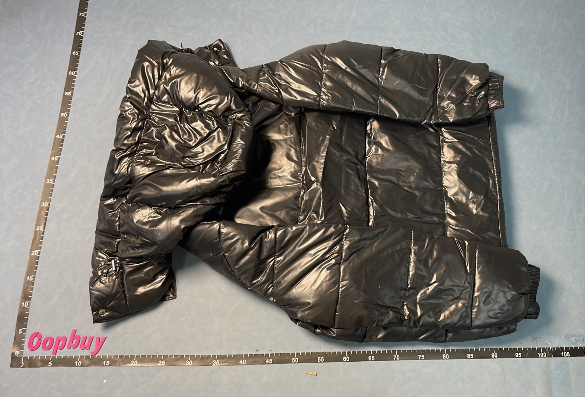 Moncler Black Puffer Jacket with Hood and Red Zipper